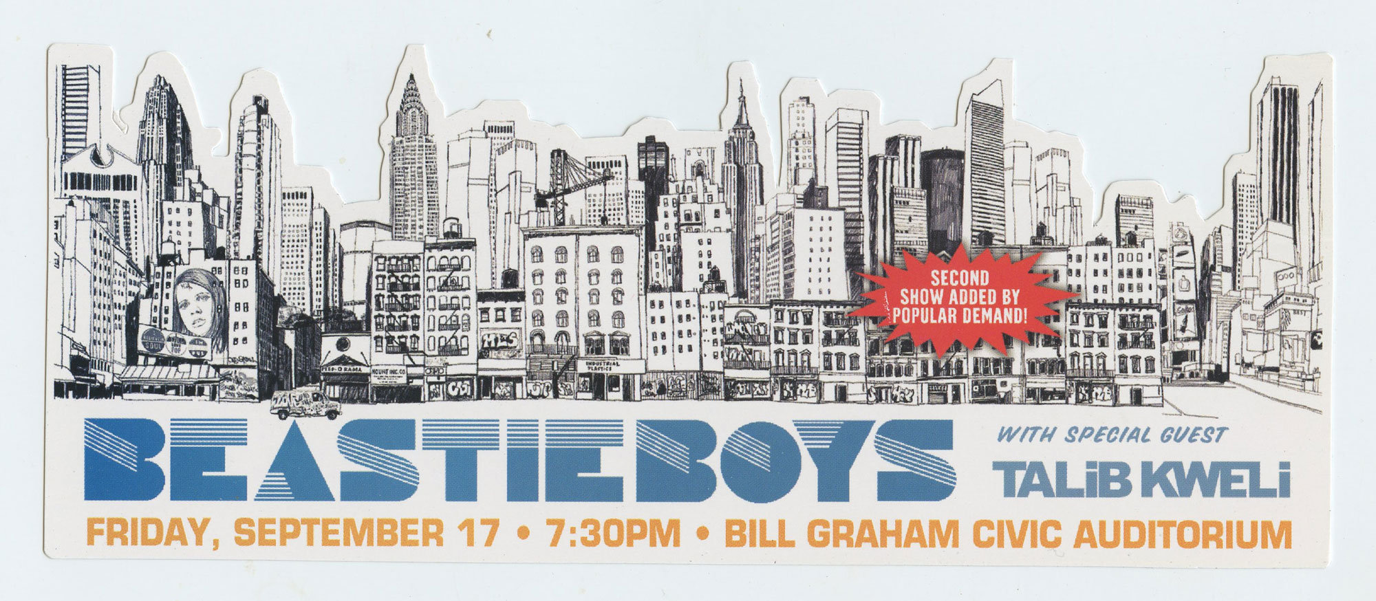 Beastie Boys Handbill 2004 Sep 17 Bill Graham Civic Auditorium