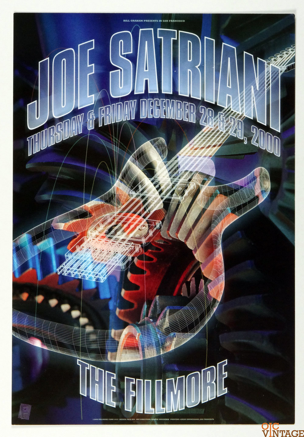 Joe Satriani Poster 2000 Dec 28 New Fillmore San Francisco