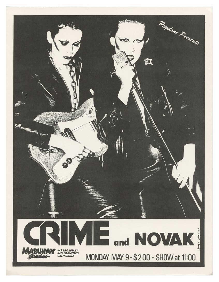 Crime Early American Punk Band  Handbill 1977 May 9 Mabuhay Gardens