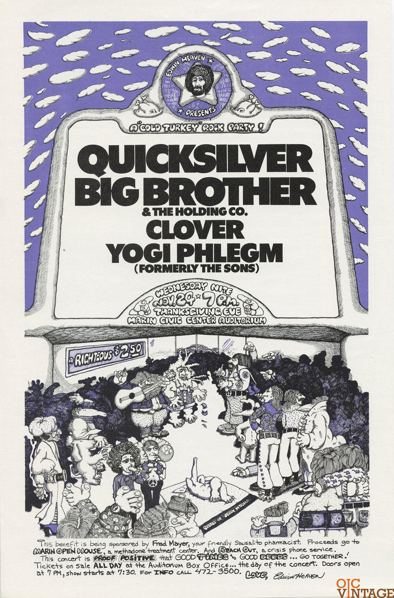 Big Brother and the Holding Company Handbill San Rafael 1971 Jerry McDonald