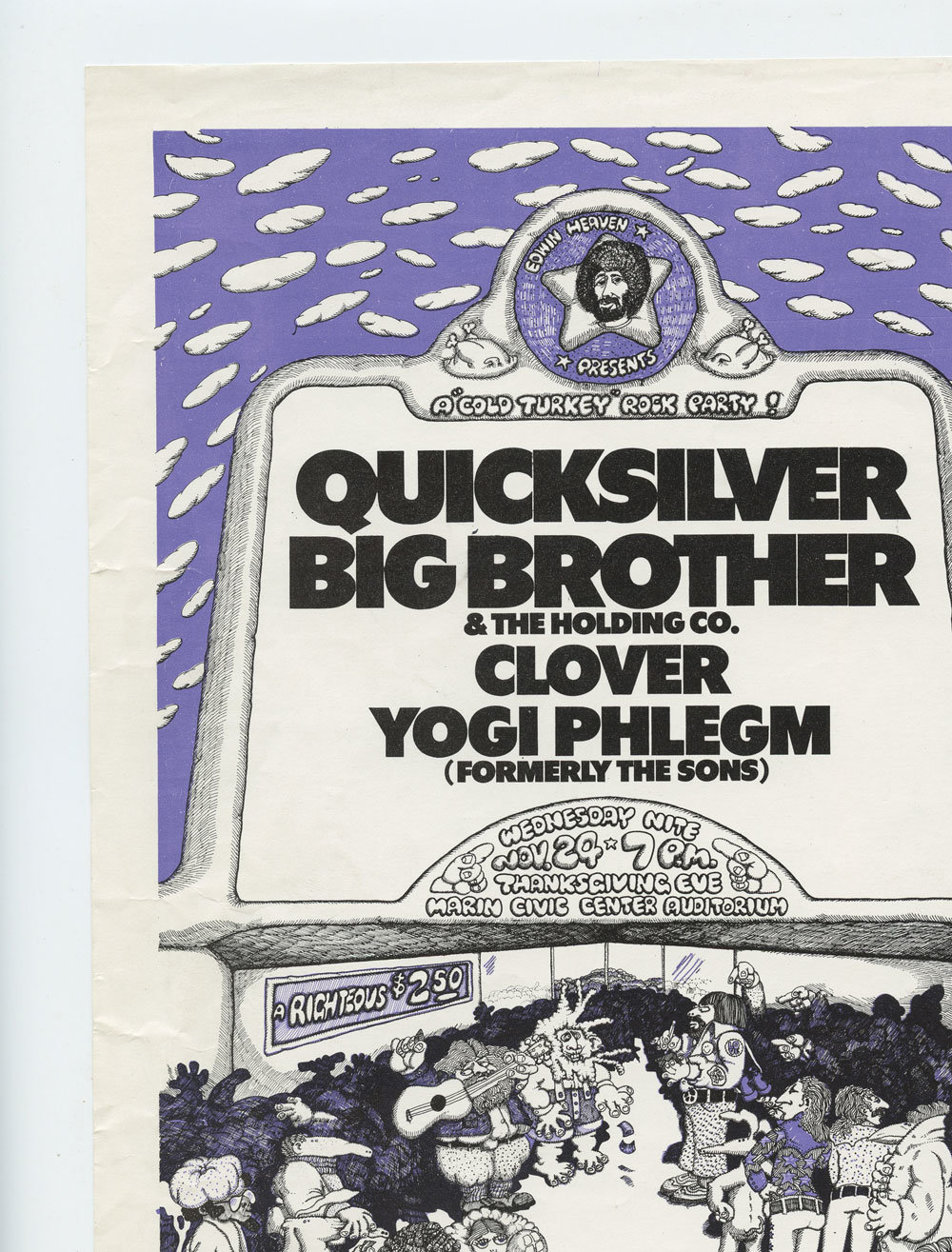 Big Brother and the Holding Company Handbill San Rafael 1971 Jerry McDonald