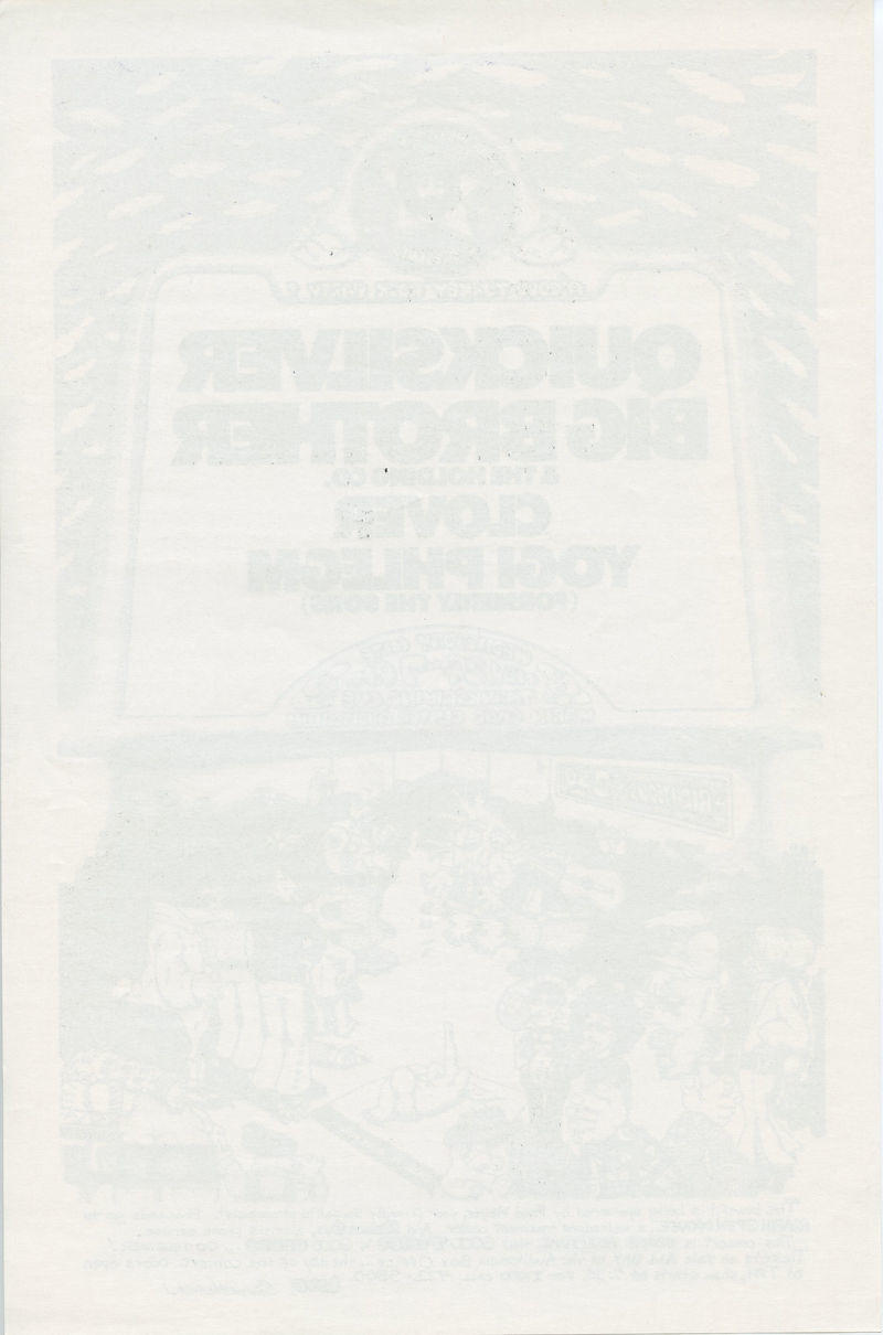 Big Brother and the Holding Company Handbill San Rafael 1971 Jerry McDonald