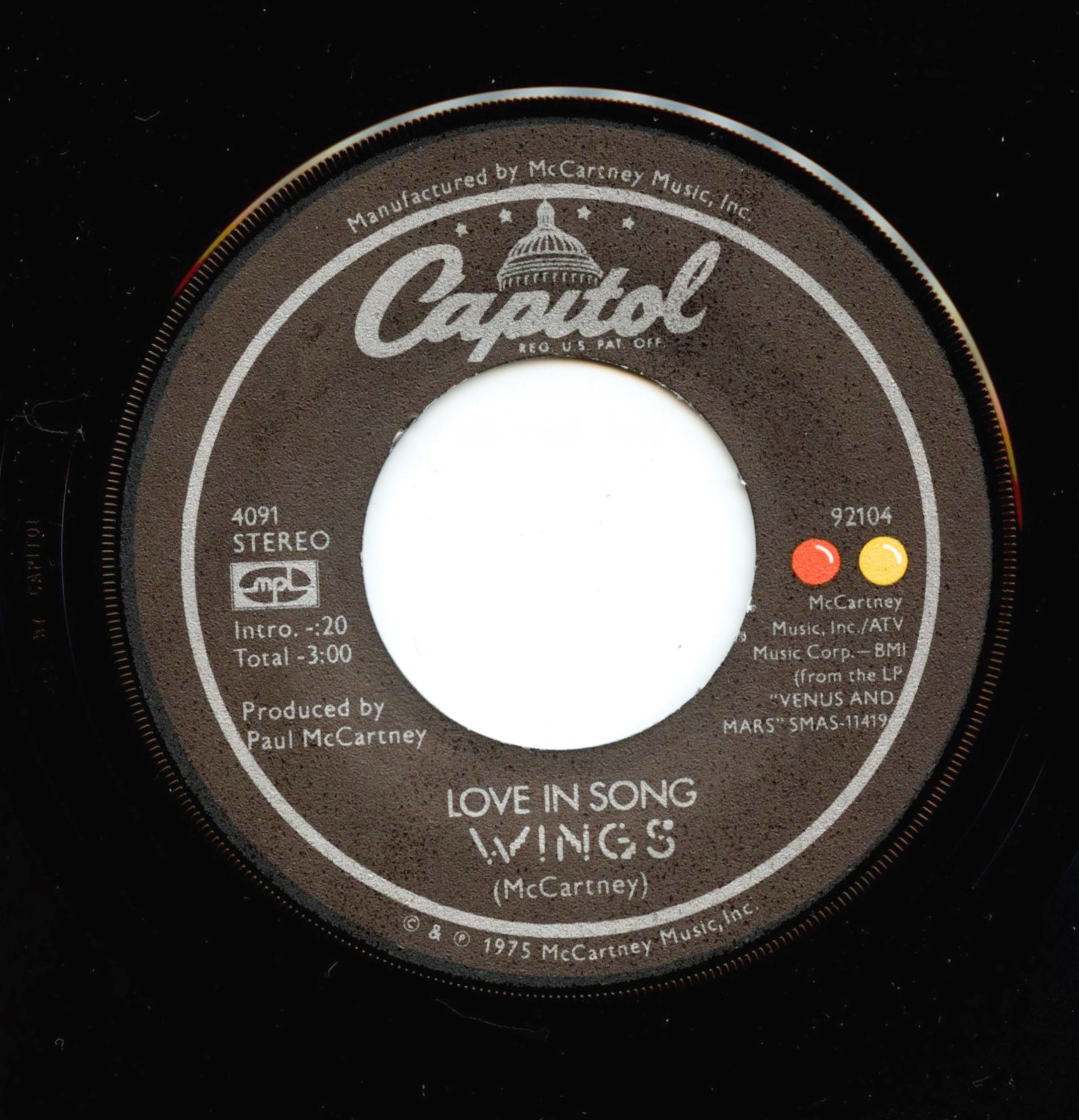 Paul McCartney and The Wings Vinyl Listen To What The Man Said 1975