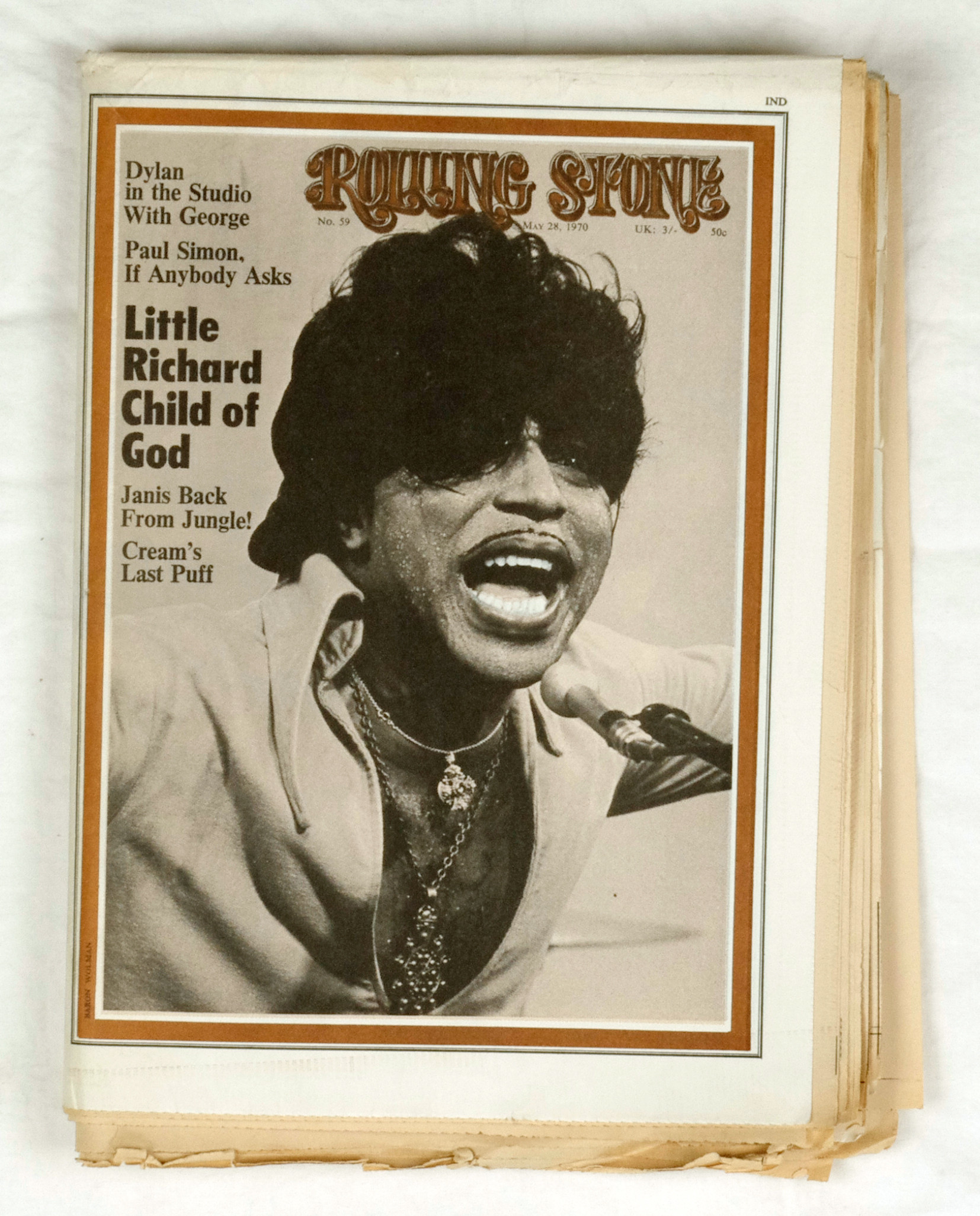 Rolling Stone Magazine Back Issue 1970 May 28 No. 59 Little Richard