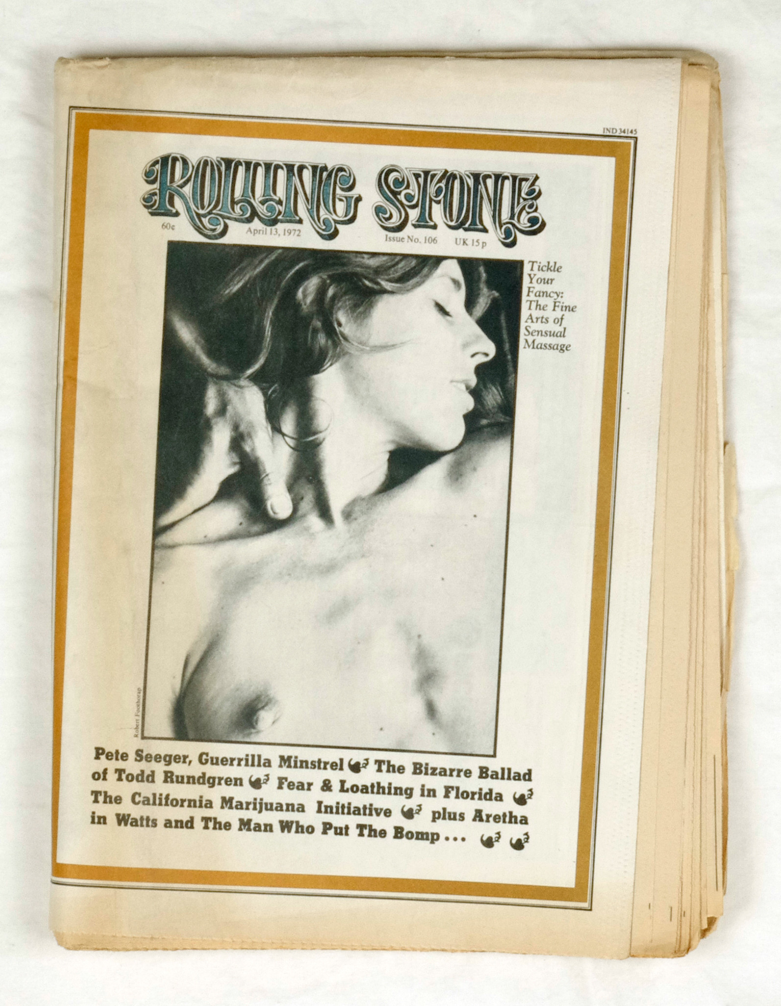 Rolling Stone Magazine Back Issue 1972 April 13 No 106 The Fine Art of Sensual Massage 
