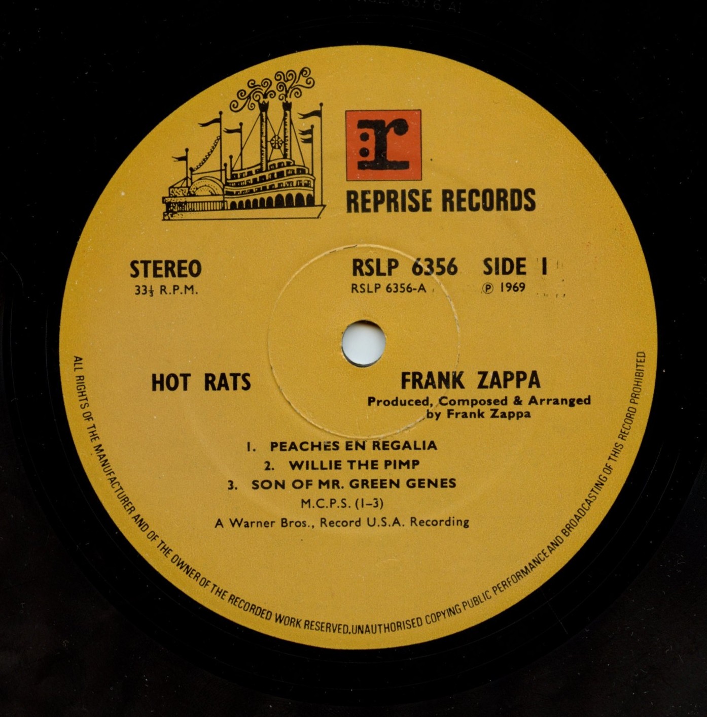 Frank Zappa Vinyl Hot Rats 1970