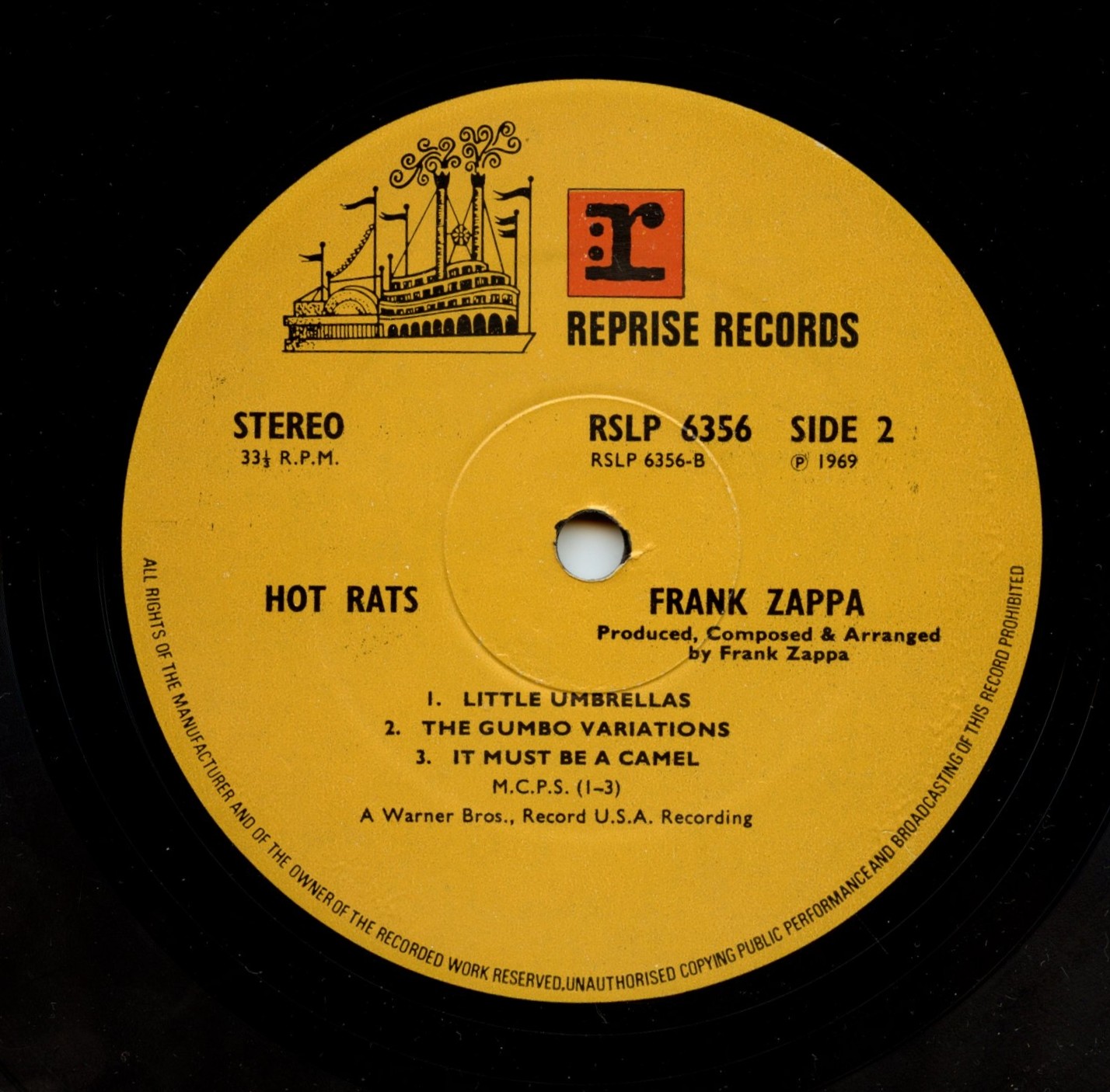 Frank Zappa Vinyl Hot Rats 1970