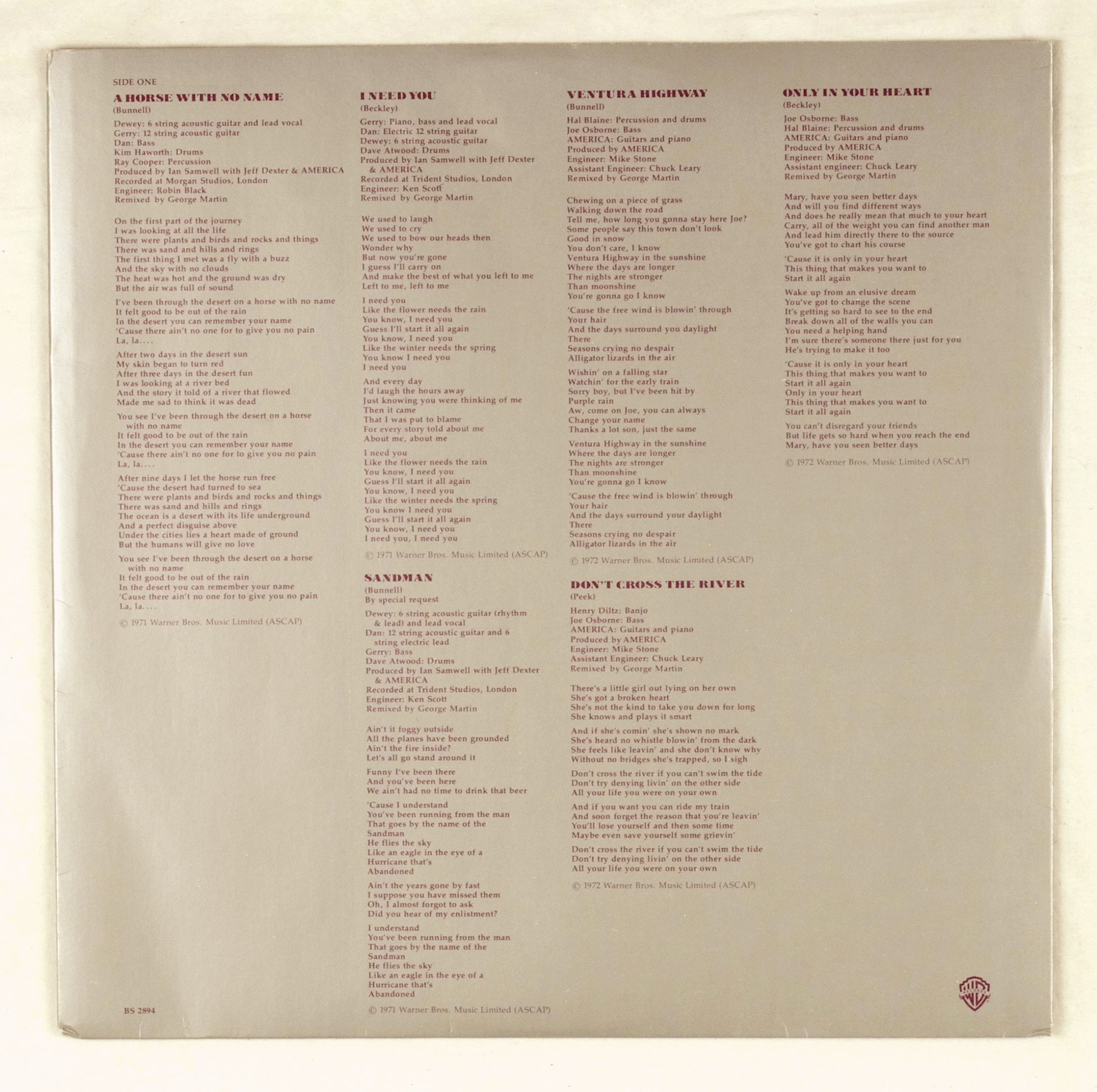 America Vinyl History America's Greatest Hits 1975