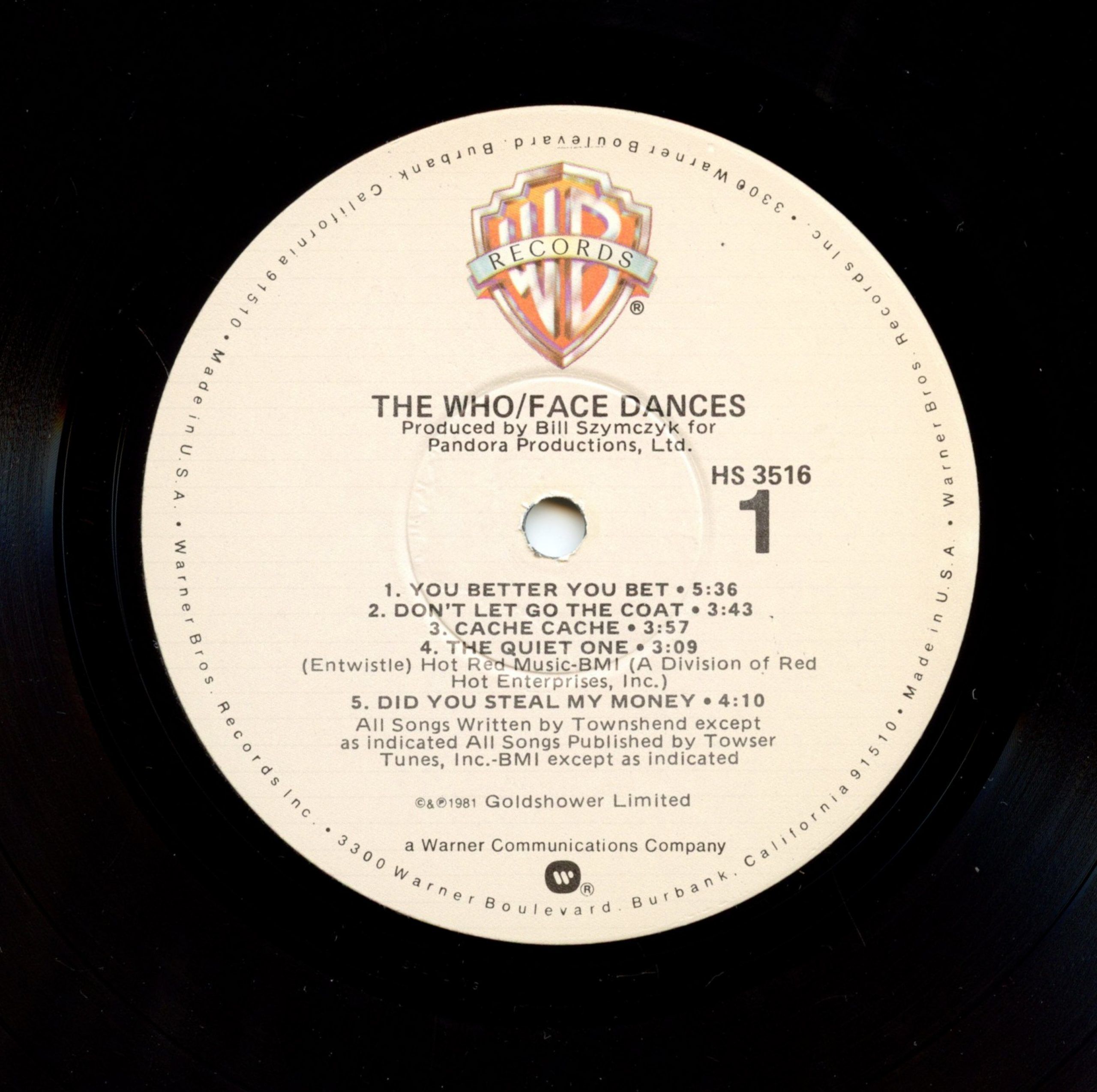 The Who ‎Vinyl Face Dances 1981 w/ 24x24 Poster