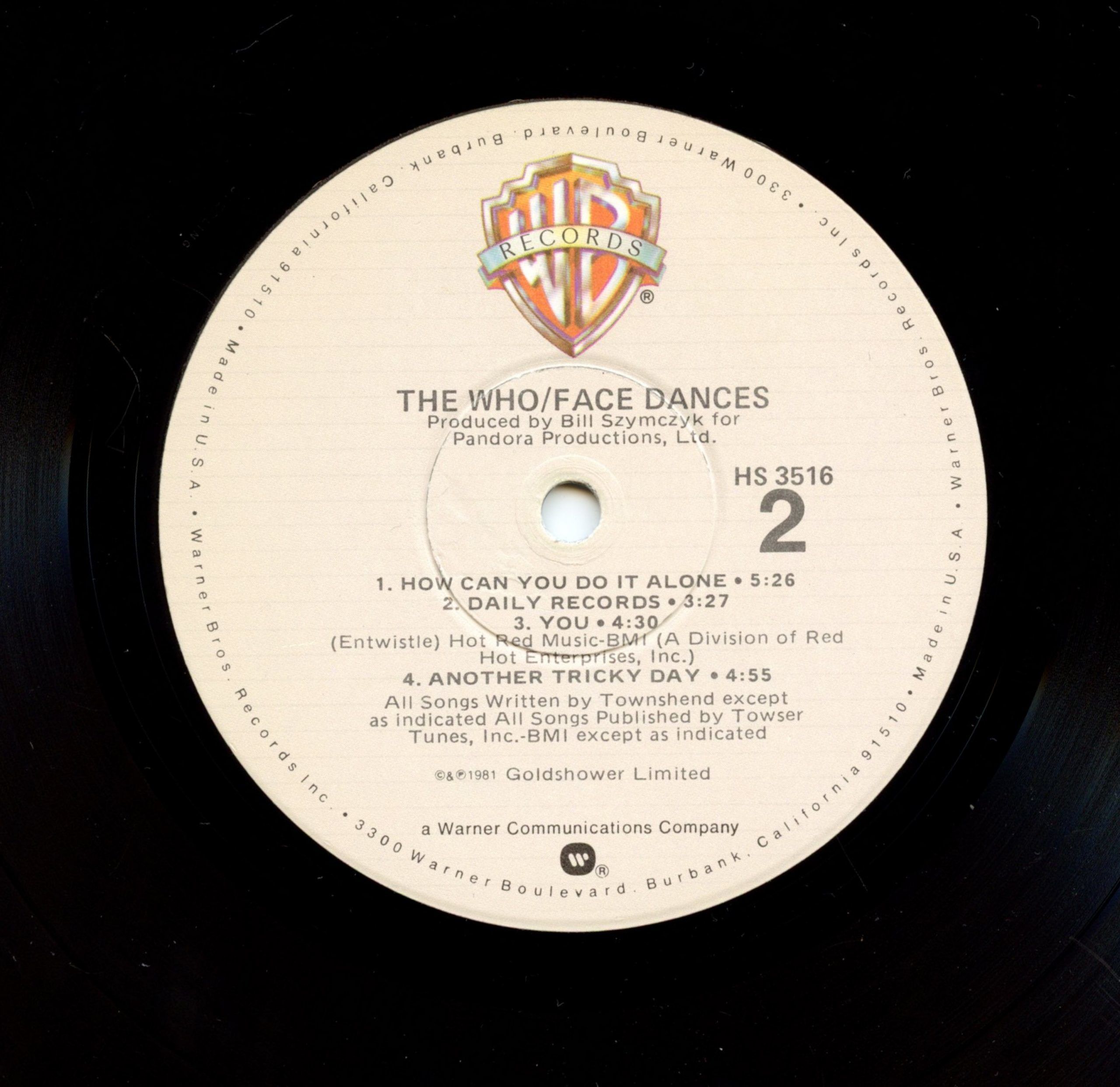 The Who ‎Vinyl Face Dances 1981 w/ 24x24 Poster