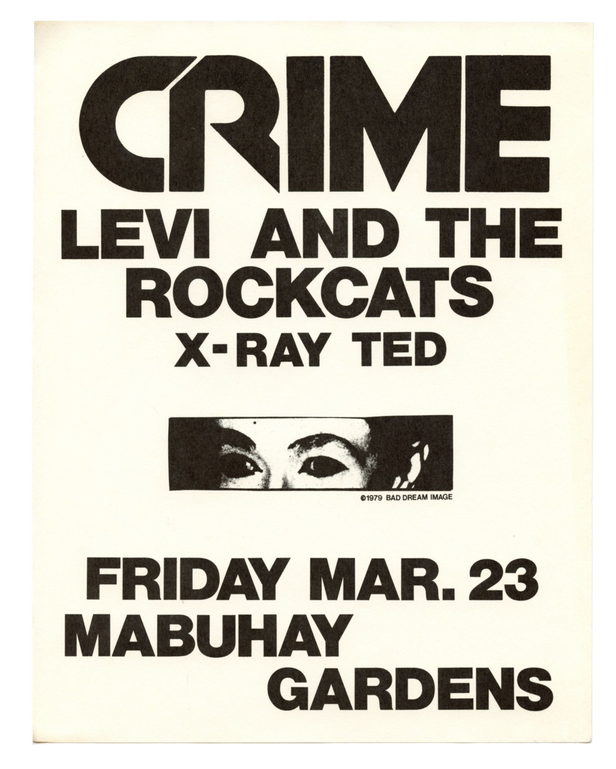 The Crime Band Handbill 1978 Mar 23 Mabuhay Gardens San Francisco