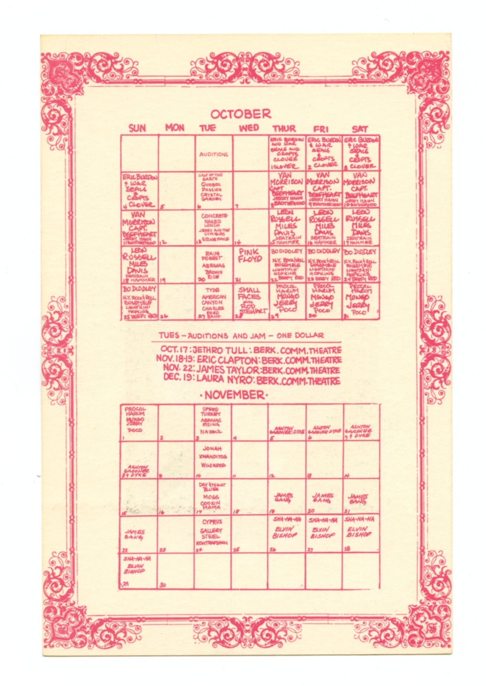BG 254 Postcard Ad Back Procul Harum Poco 1970 Oct 28