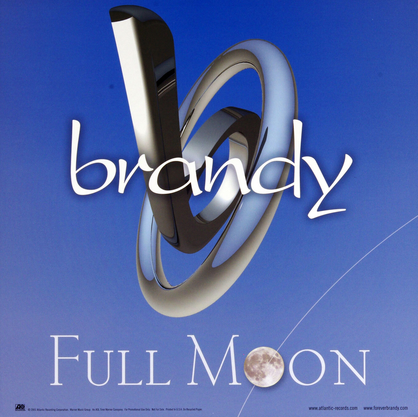 Brandy Poster Flat Full Moon 2002 Album Promotion 12 x 12 Vintage