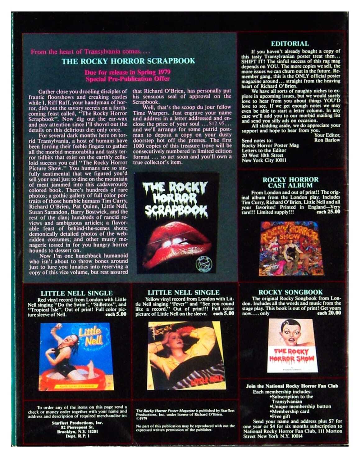 Rocky Horror Poster Official Magazine 1979