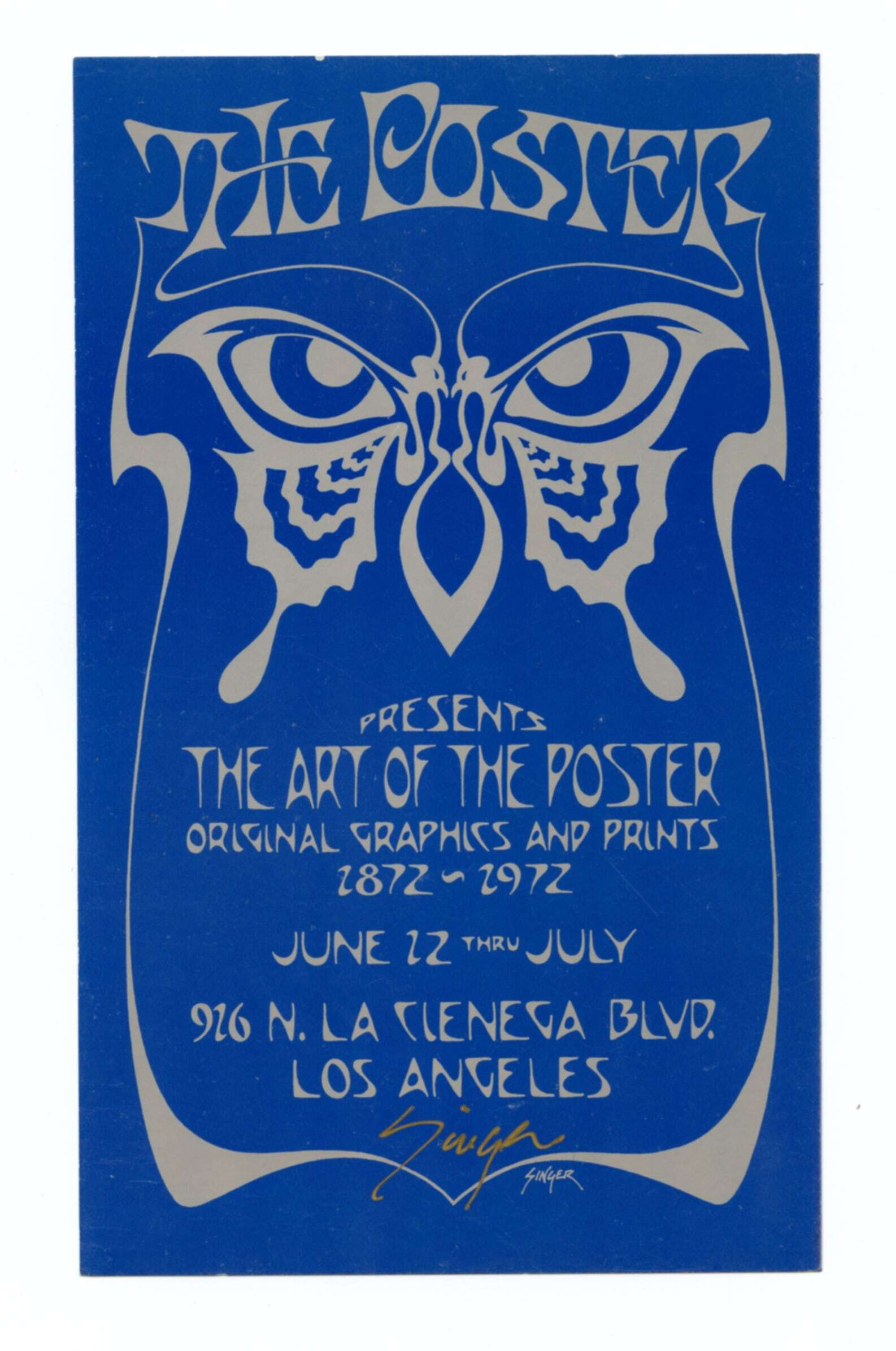David Singer Handbill The Art of the Poster 1972 Artist signed