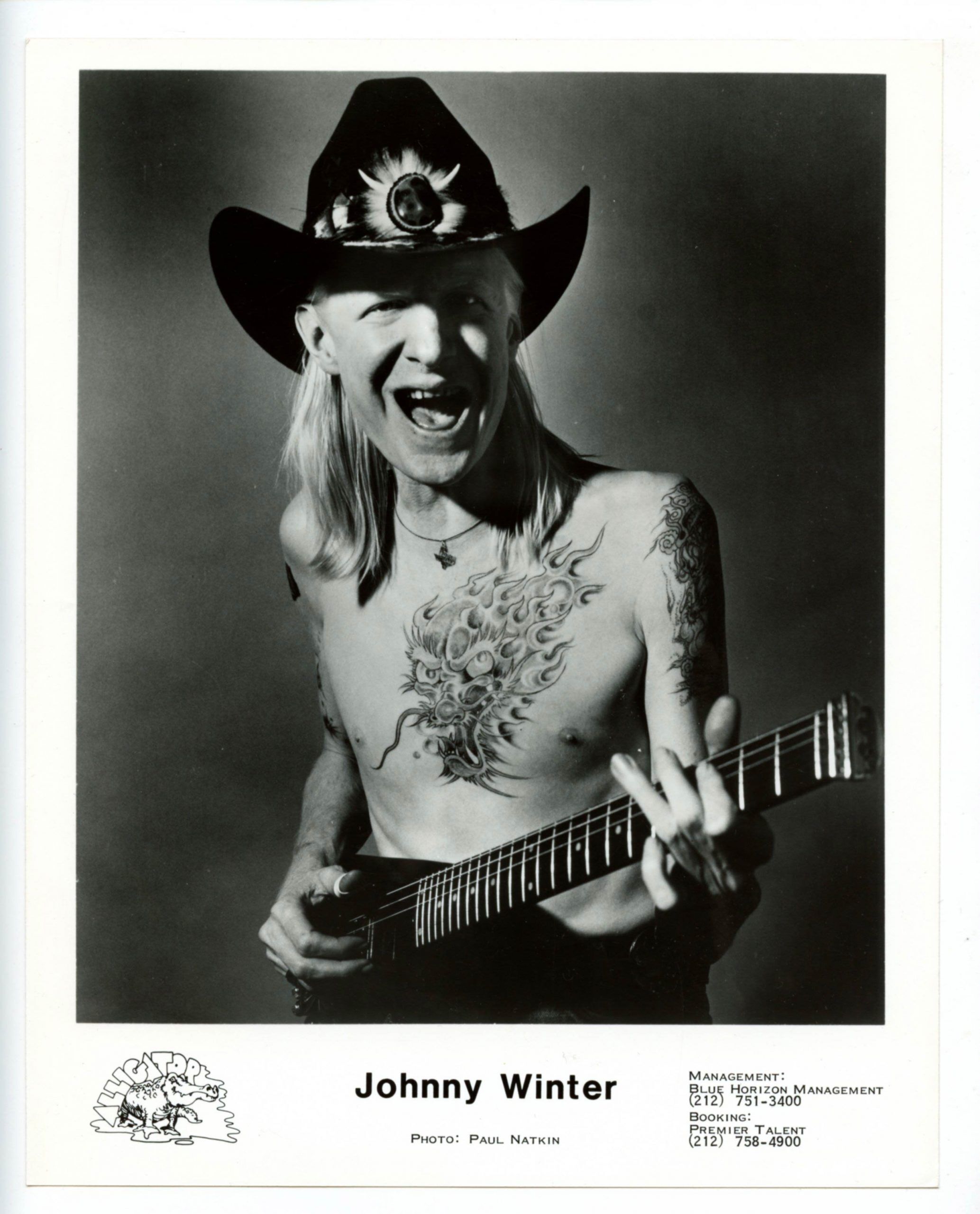Johnny Winter Photo 1980s Alligator Records