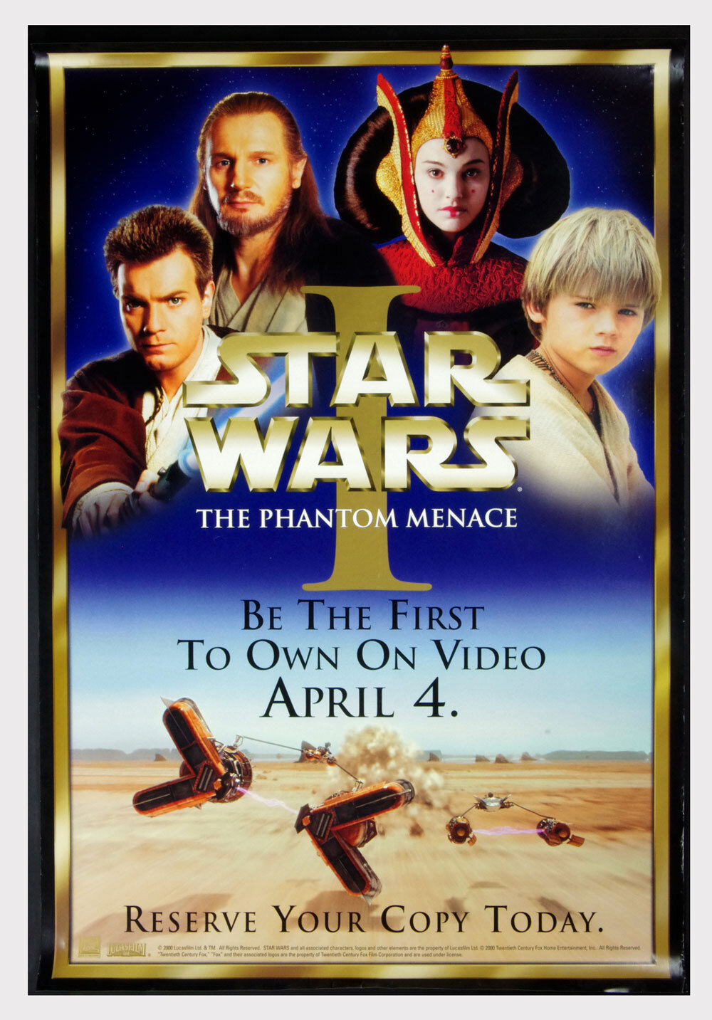 Star Wars Poster Phantom Menace 1999 Home Video Promotion