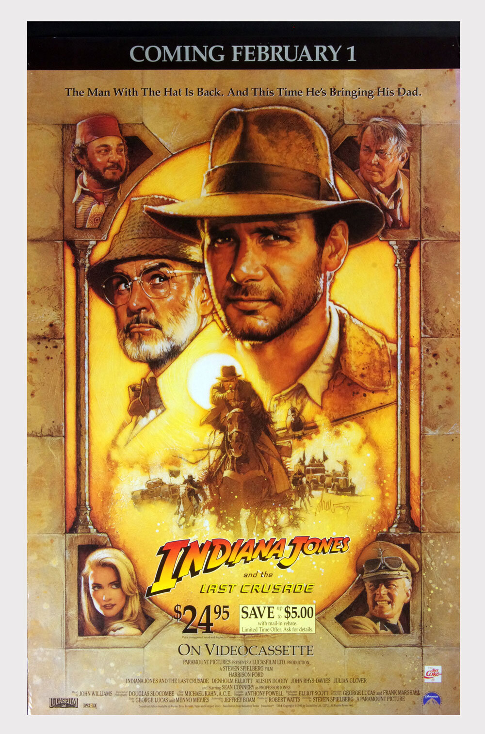 Indiana Jones and the Last Crusade Poster 1989 Home Video Promotion