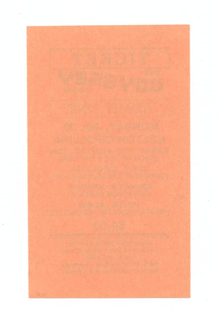 Odyssey Room Vintage Ticket 1984 Berry Melton John Cipollina Spencer Dryden Peter Albin