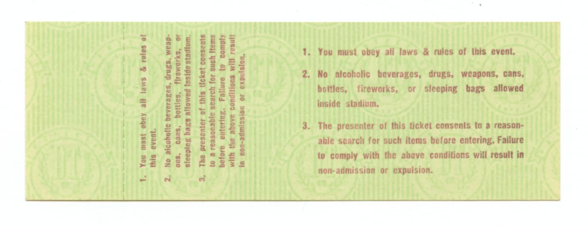 Pink Floyd Vintage Ticket 1977 May 7 Anaheim Stadium 