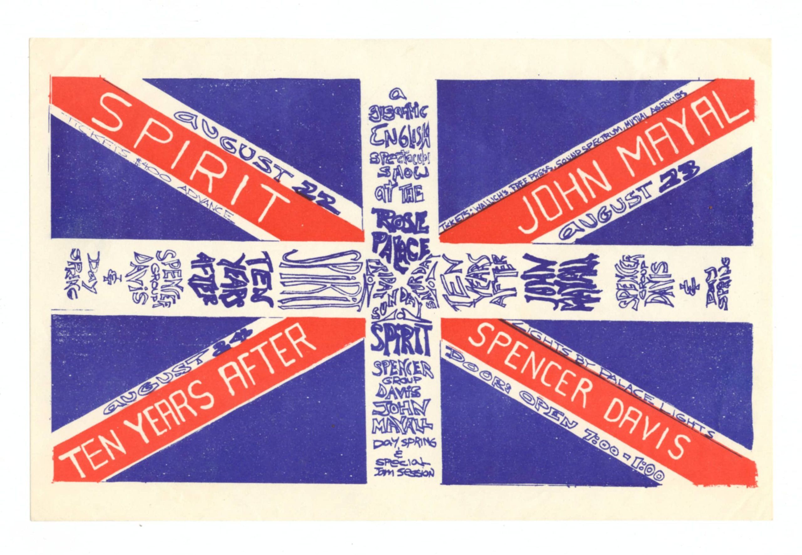 Ten Years After Handbill 1969 Aug 23 The Rose Palace Pasadena