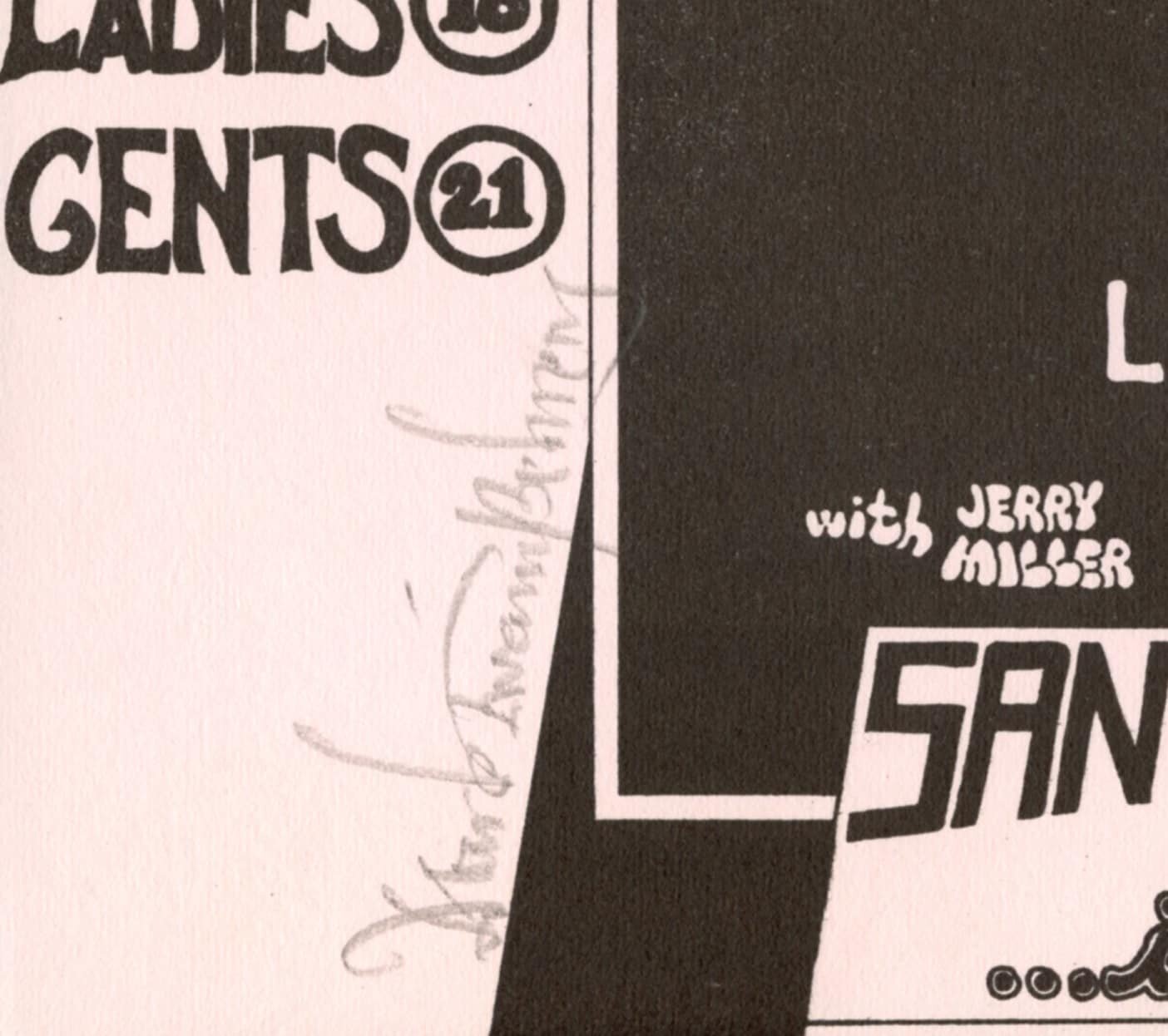 Boz Scaggs Handbill w/ Ramblin' Jack Elliott 1970 Matrix Mark T. Behrens signed