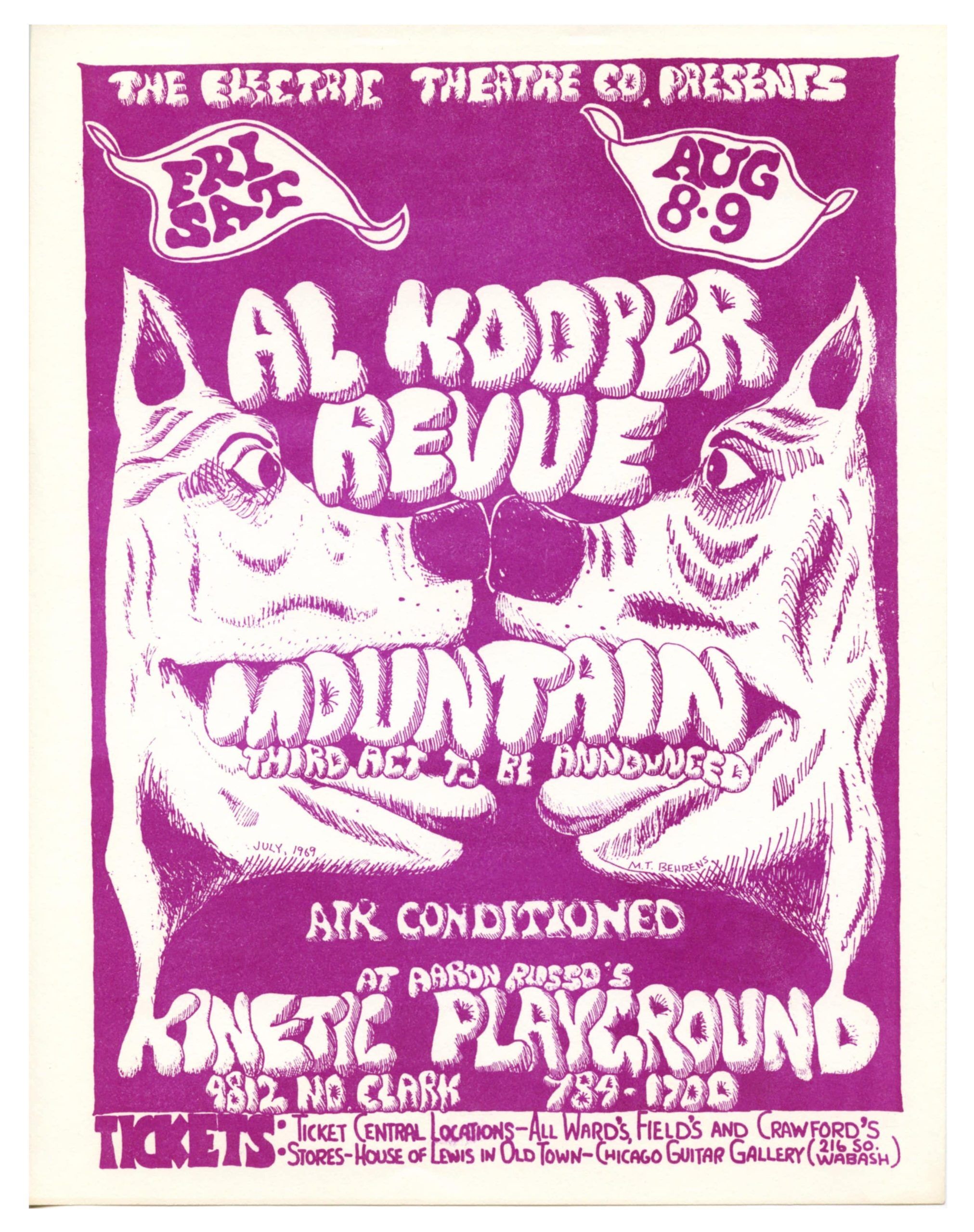 Al Kooper Handbill w/ the Revue Mountain 1969 Kinetic Playground