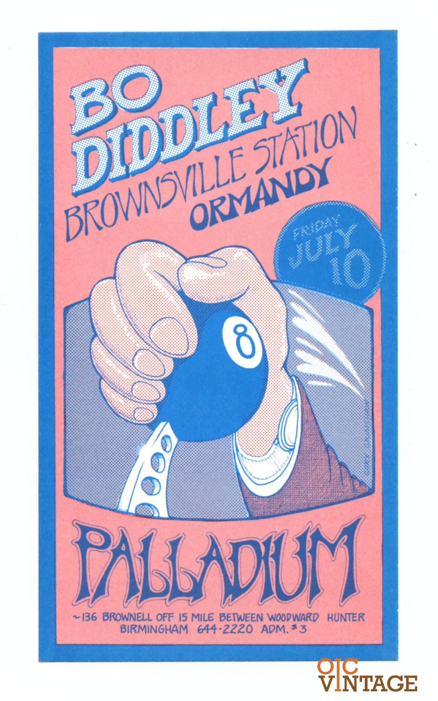 Bo Dudley Handbill 1970 Jul 10 Palladium Birmingham Gary Grimshaw