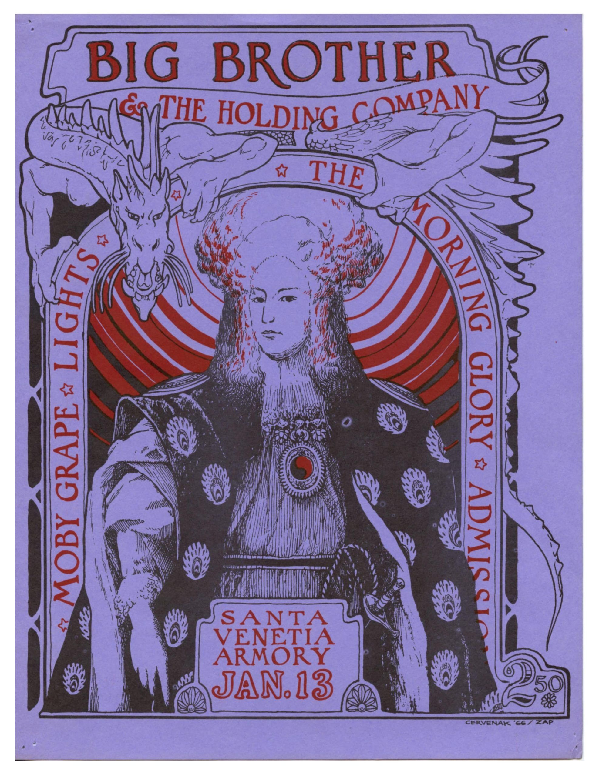 Big Brother and The Holding Company Handbill 1967 Santa Venetia AOR 2.312