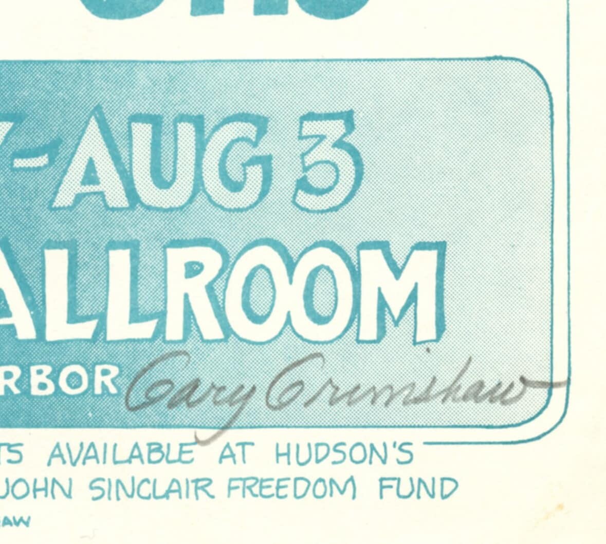 Amboy Dukes Handbill 1971 Aug 3 Union Ballroom Gary Grimshaw Signed 