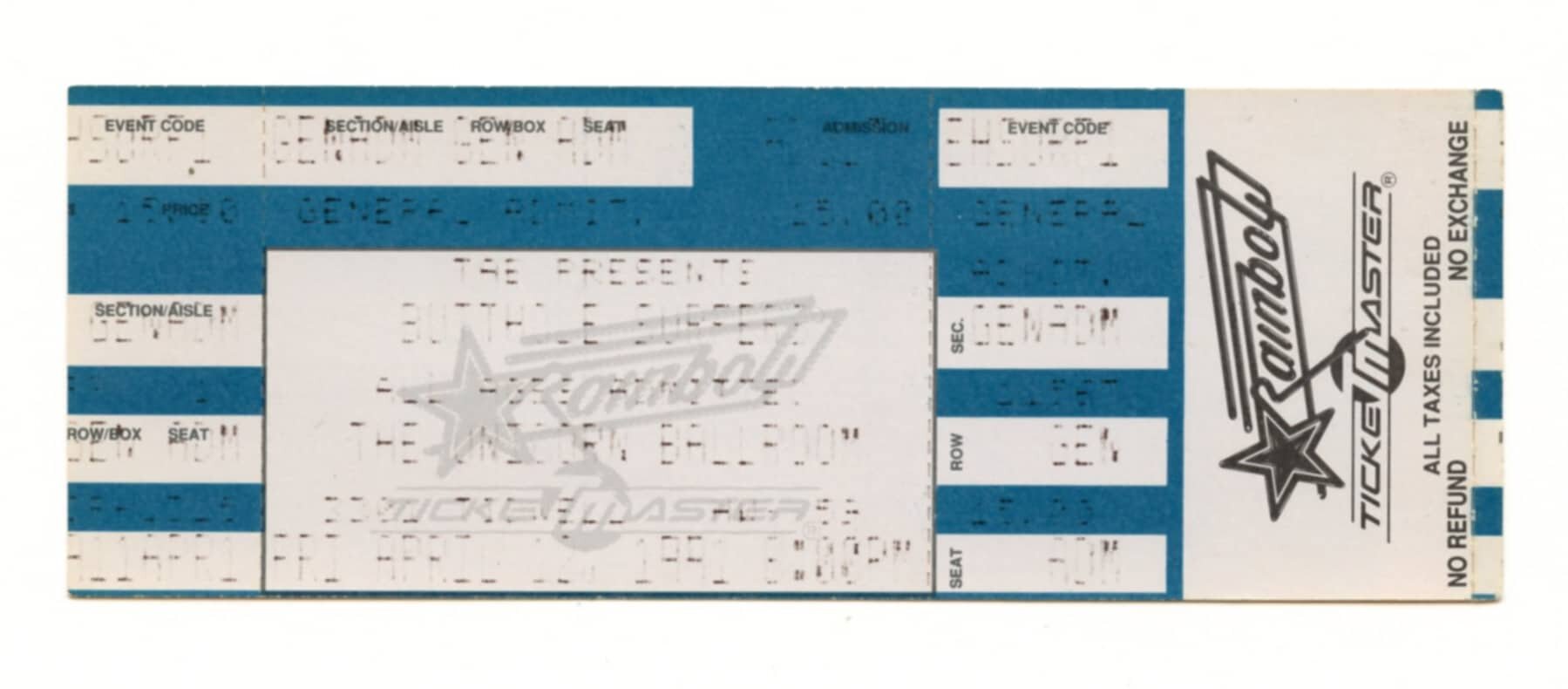 Butthole Suffers Ticket Stub 1991 Apr 12 the Unicorn Ballard Houston