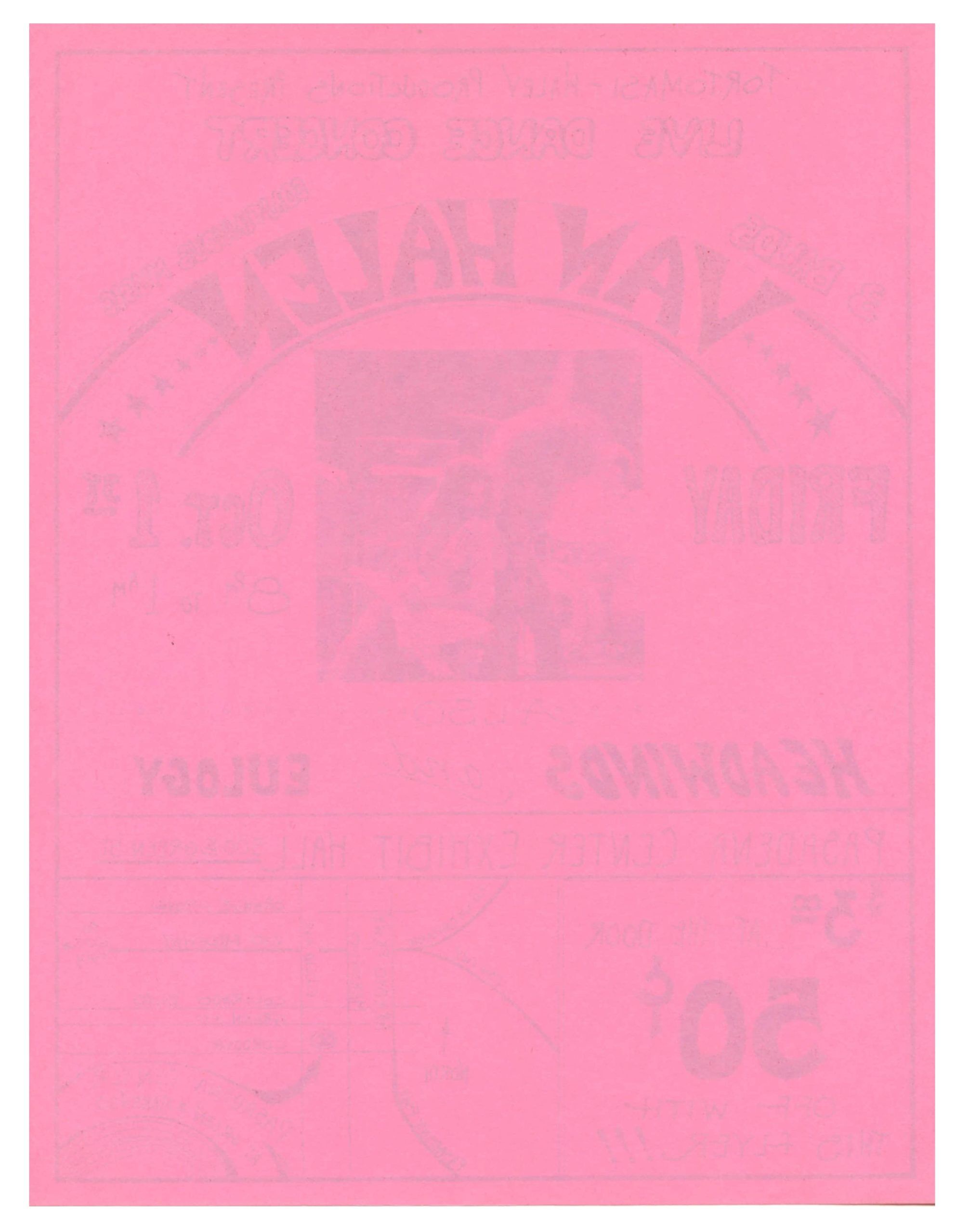 Van Halen Handbill 1976 Oct 1 Pasadena Center Exhibit Hall