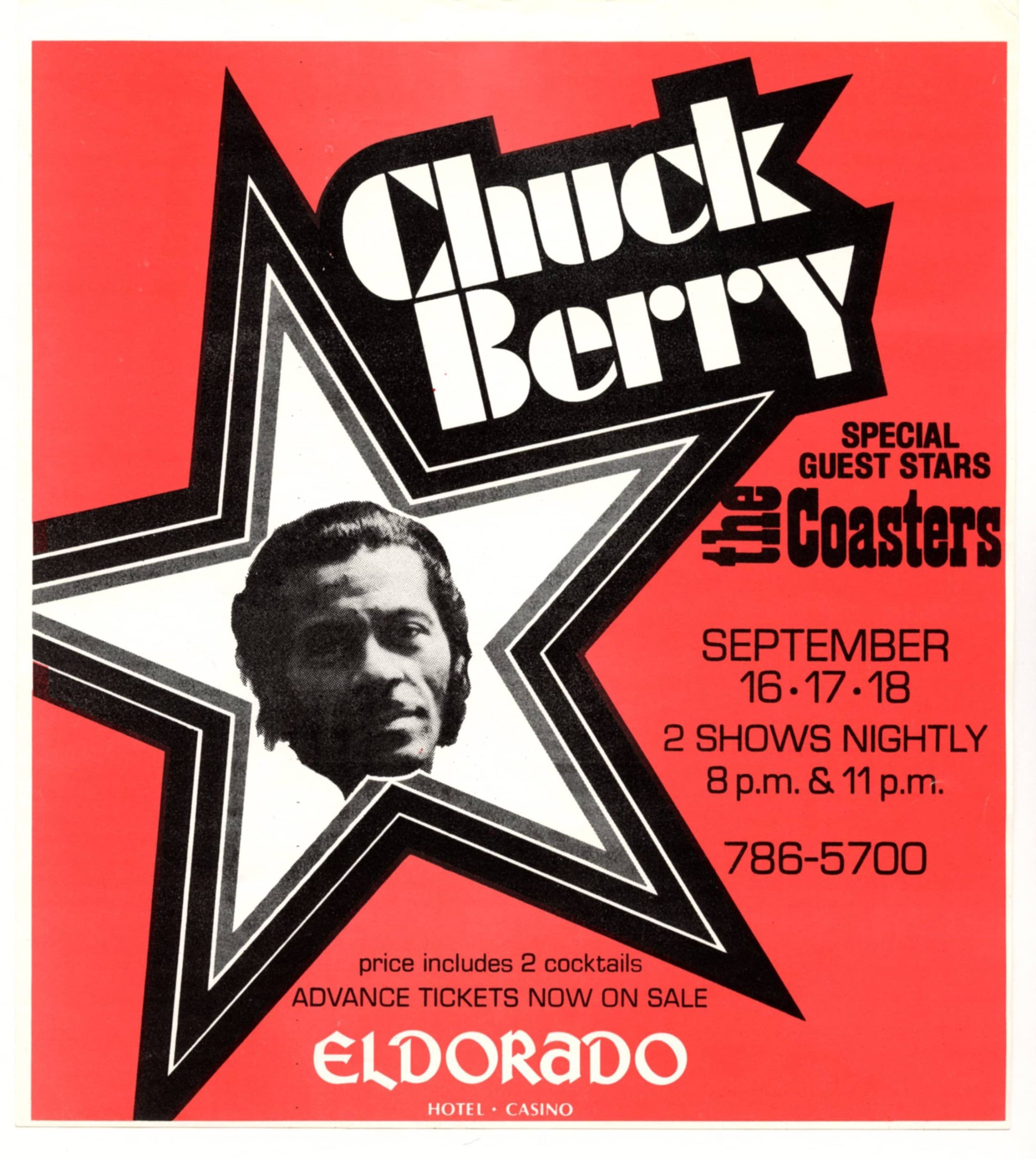 Chuck Berry Handbill 1976 Sep 16 El Dorado Hotel Reno