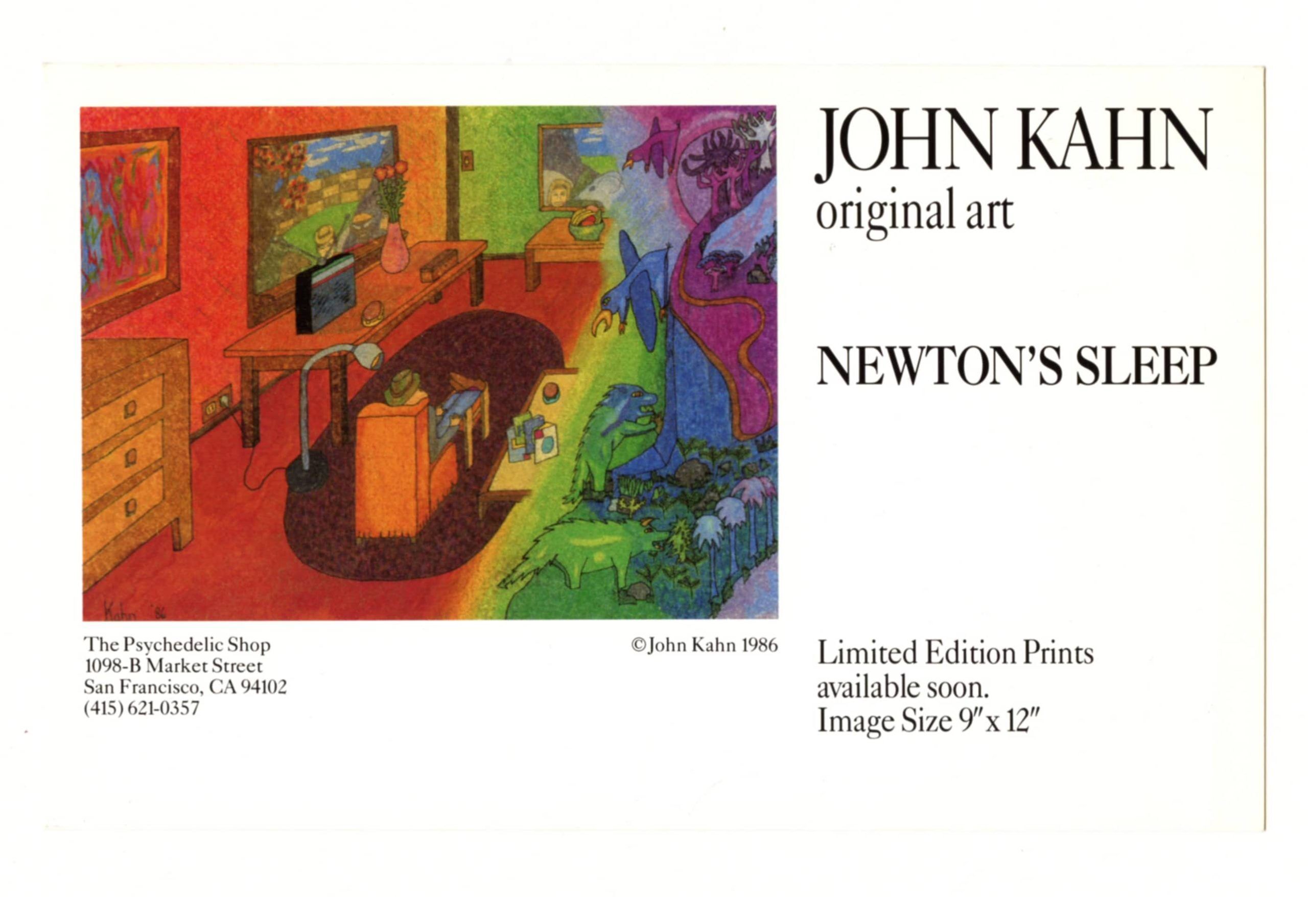 John Kahn Handbill 1986 Newtons's Sleep Limited Edition Print Promotion 