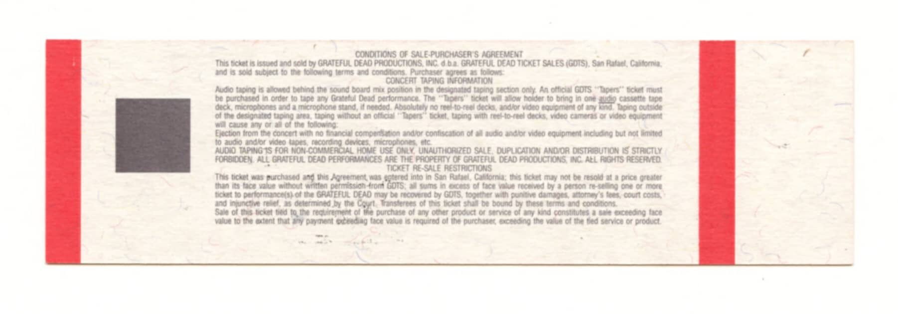 Grateful Dead Ticket Vintage 1994 Jun 19 Autzen Stadium Portland