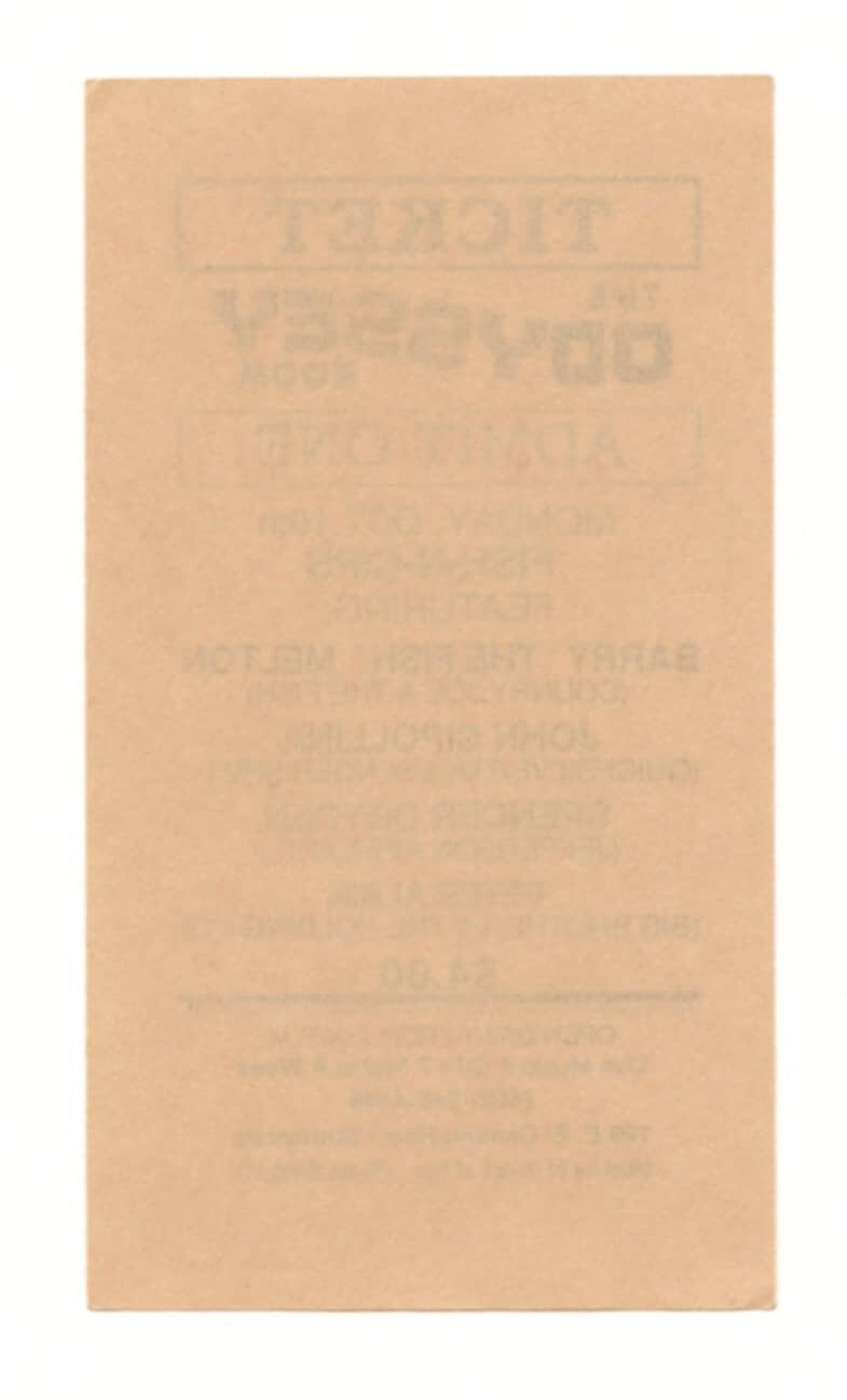 Odyssey Room Ticket Vintage 1984 Berry Melton John Cipollina Spencer Dryden Peter Albin