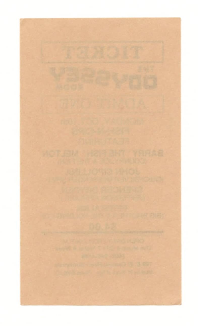 Odyssey Room Vintage Ticket 1984 Berry Melton John Cipollina Spencer Dryden Peter Albin