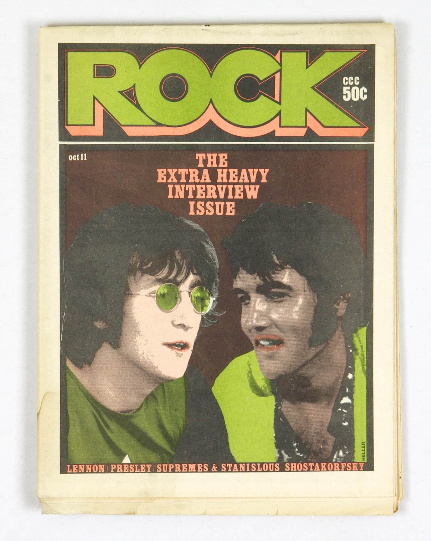 Rock Magazine back issue 1971 Oct John Lennon Elvis Presley Extra Heavy Interview