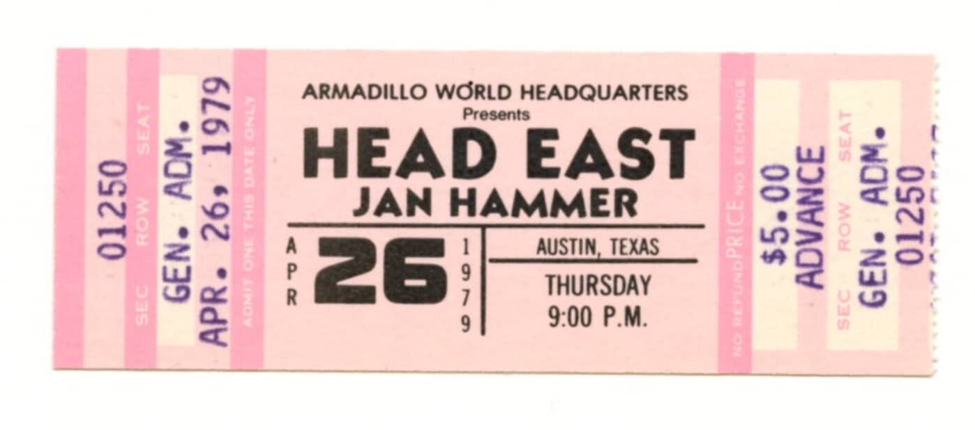 Head East Vintage Ticket Stub 1979 April 26 Austin TX 