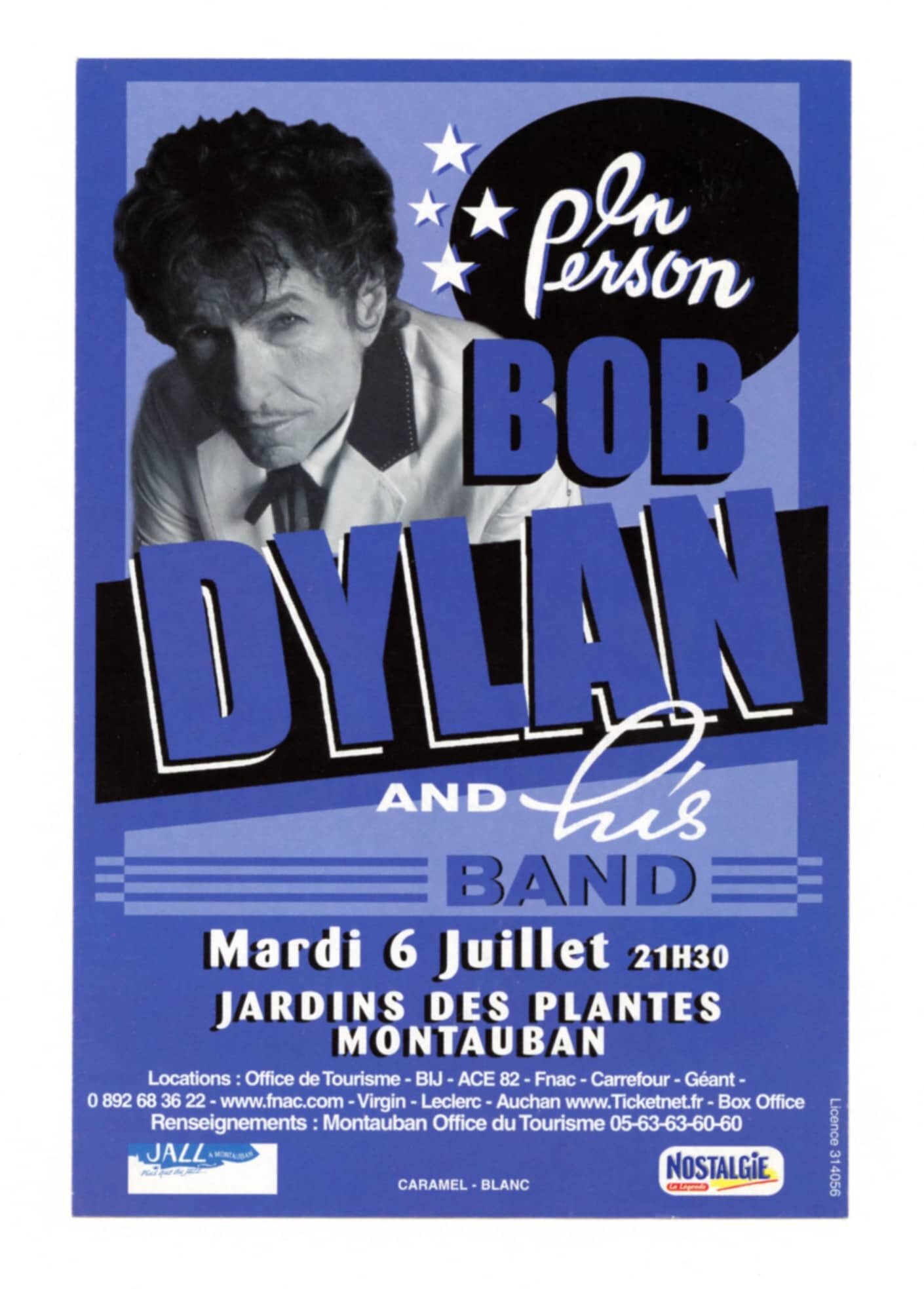 Bob Dylan Handbill 2004 July 6 Jardines Des Plantes Montauban