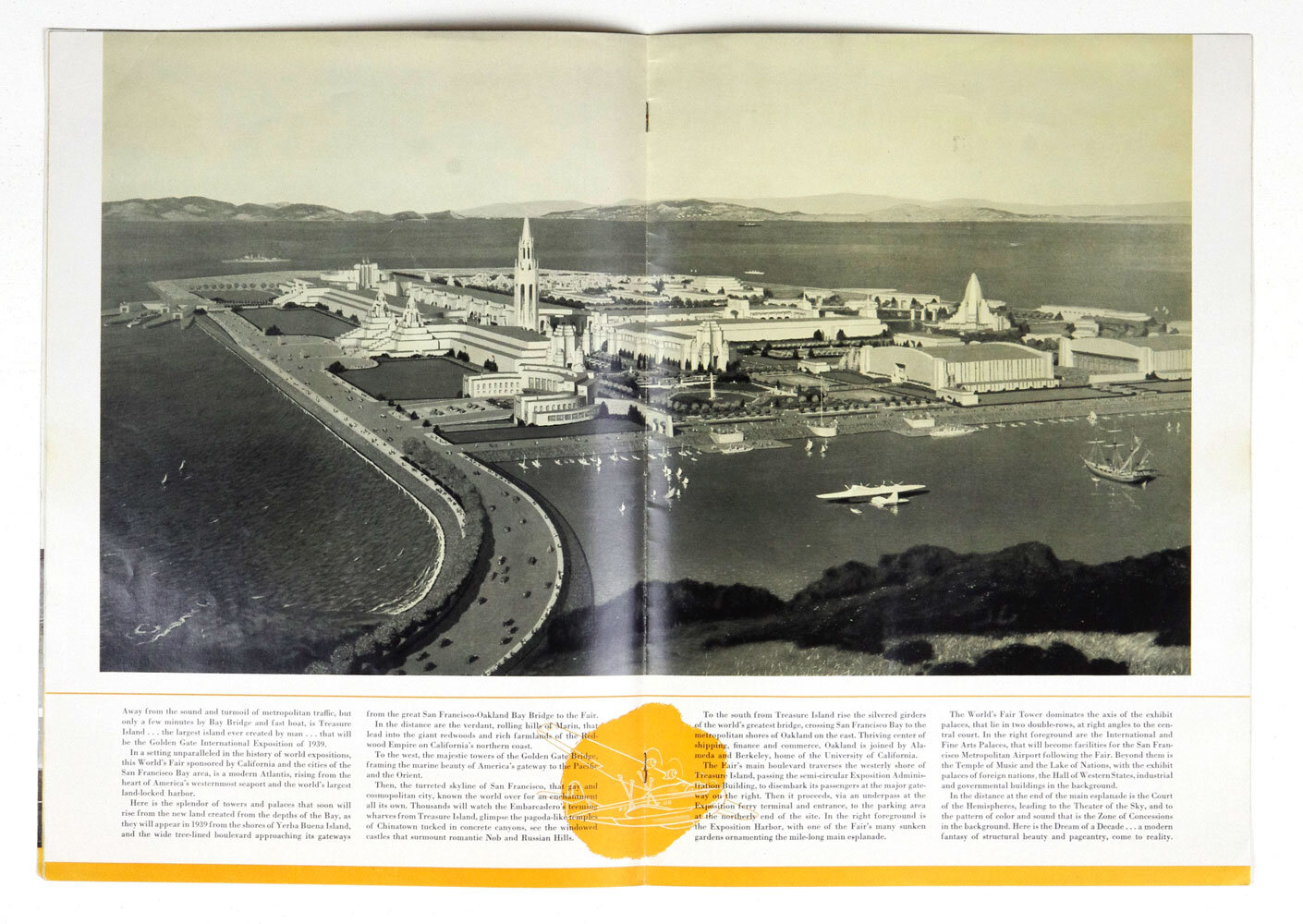 1939 World's Fair Golden Gate International Exposition Guide Book Ticket Stub Bulletin Set