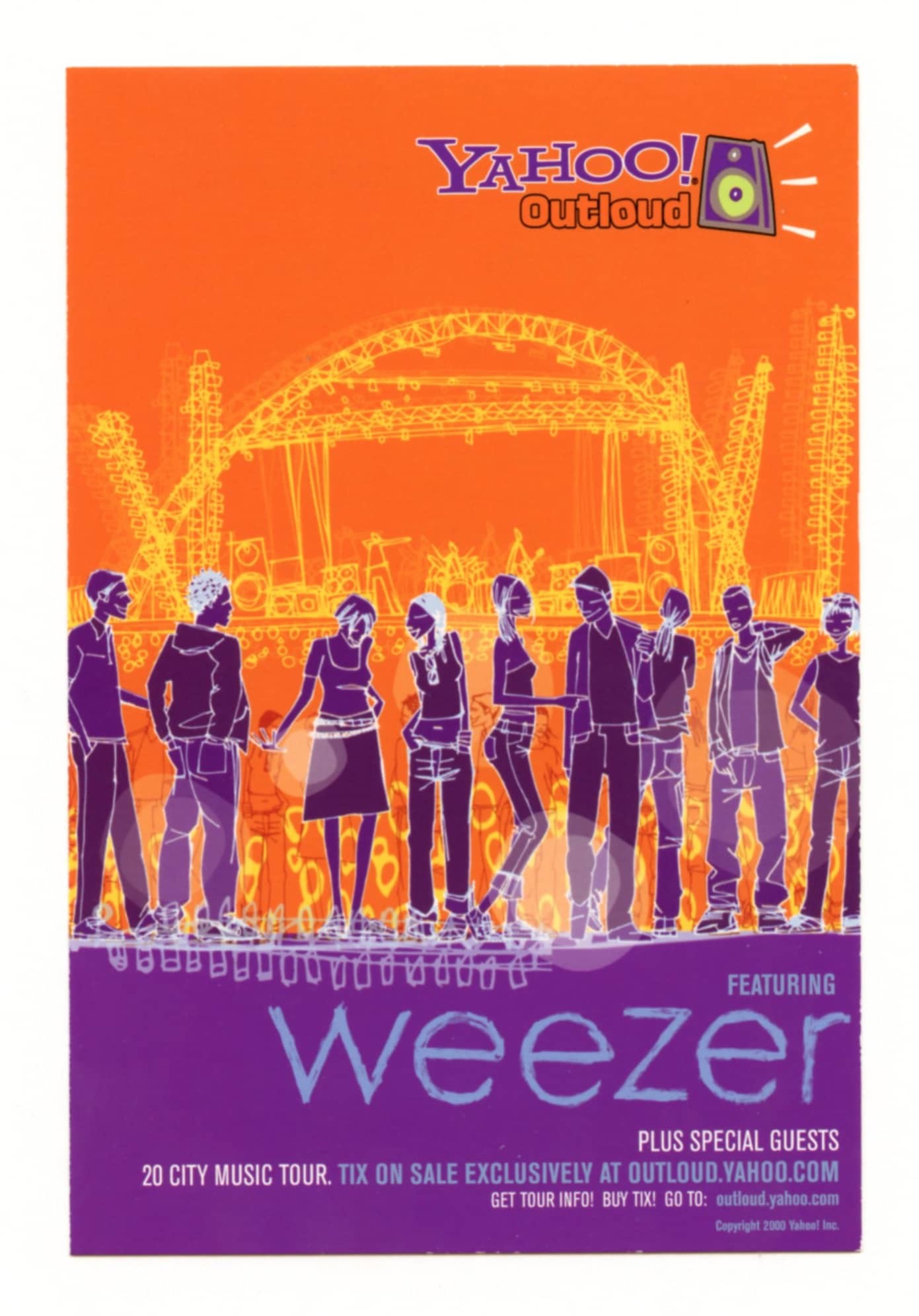 Weezer Handbill 2001 Yahoo! Outland Tour Promotion