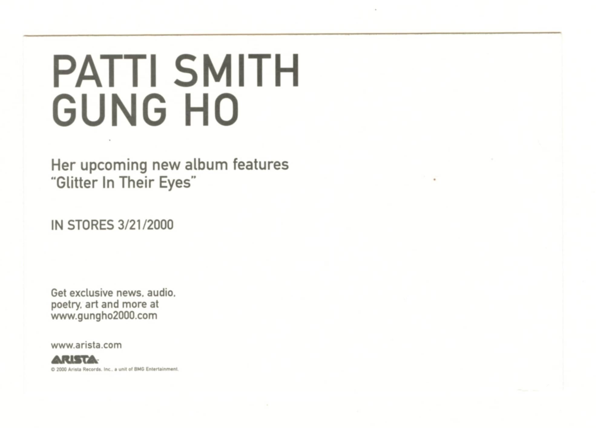 Patti Smith Postcard Gun Ho Album Promotion 2000 Arista Records