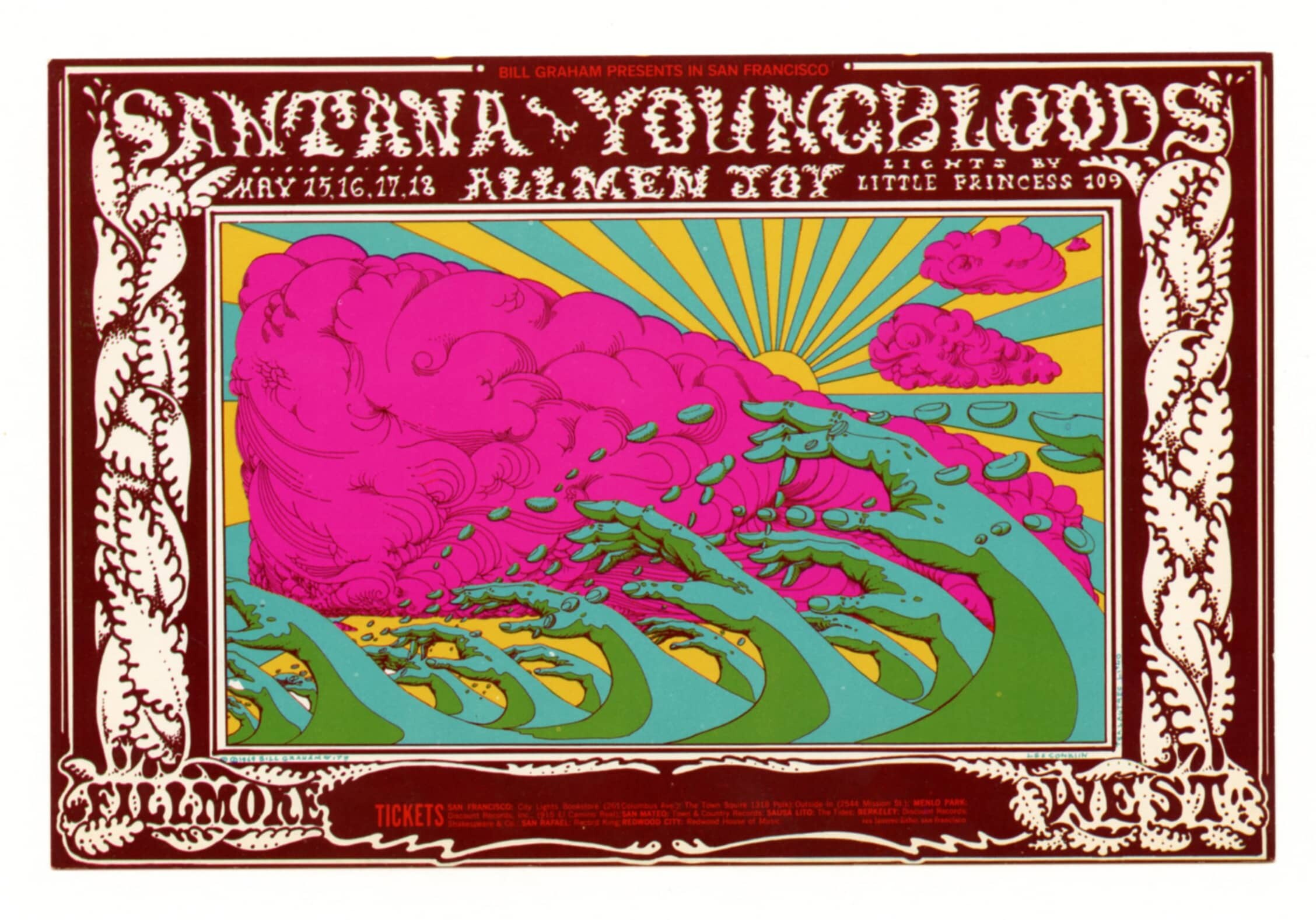 BG 173 Postcard Santana Youngbloods Allmen Joy 1969 May 15