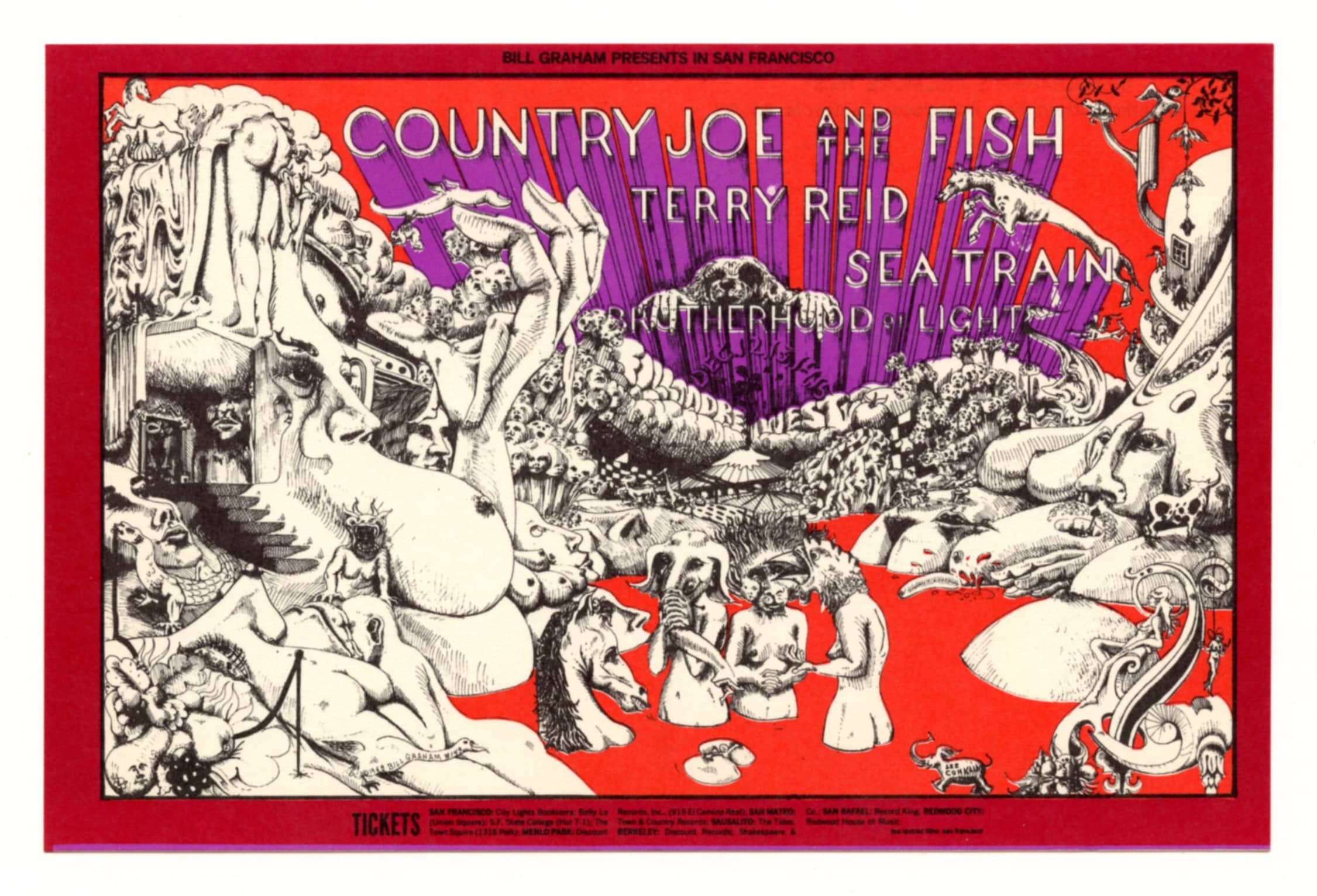 BG 149 Postcard Country Joe Terry Reid 1968 Dec 15