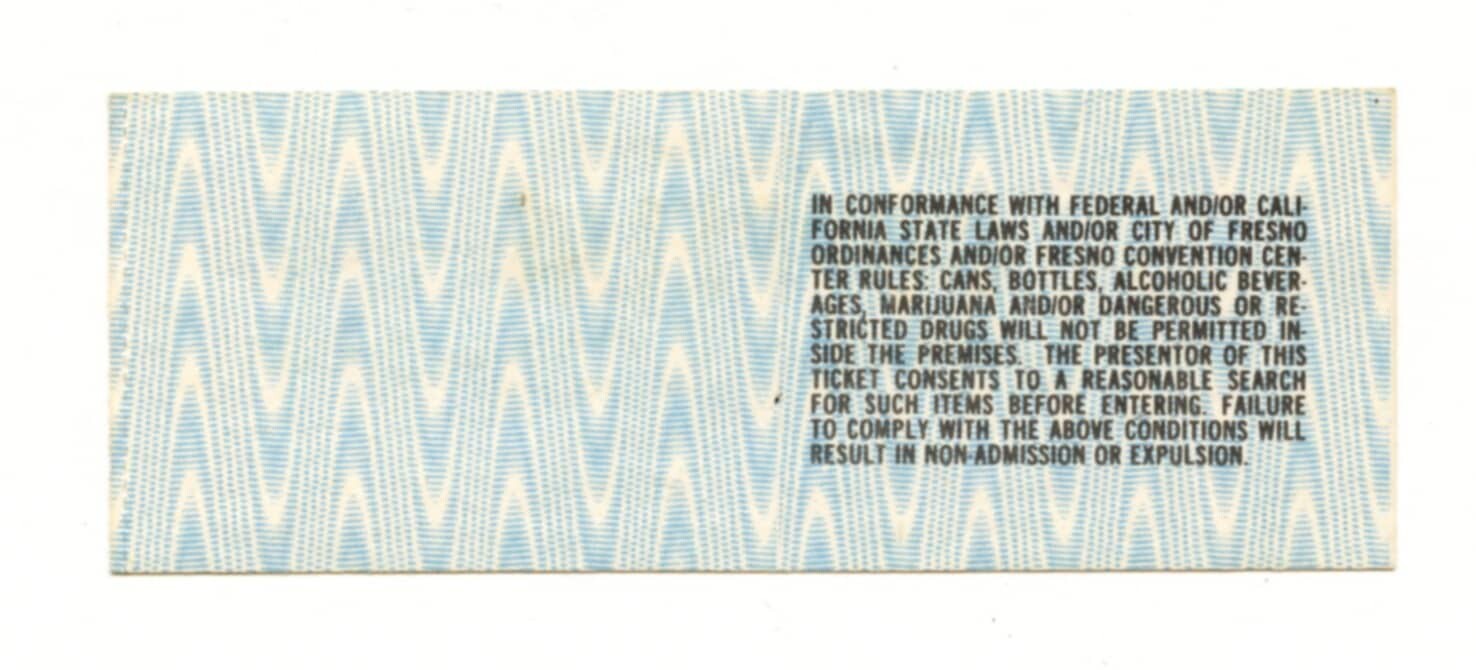 Coppelia Ticket Stub 1977 Oct 21 Convention Center Theatre Fresno