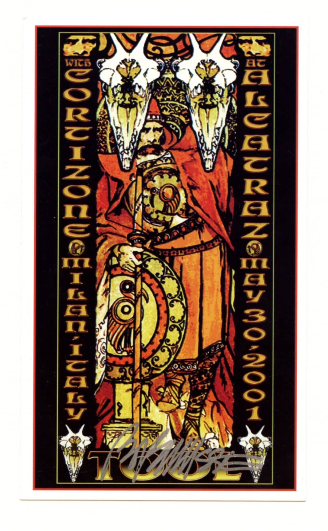 Tool Handbill 2001 Lateralus tour 2001 May 30 Alcatraz Milan Italy
