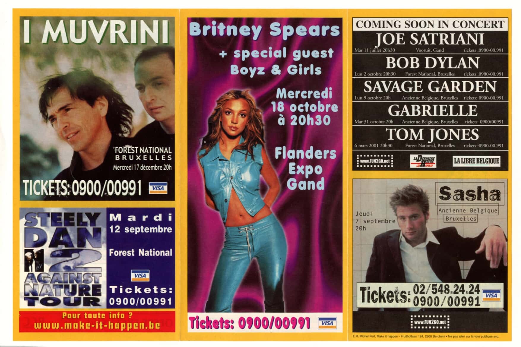 Britney Spears Handbill 2000 Oct 18 Flanders Expo Belgium 