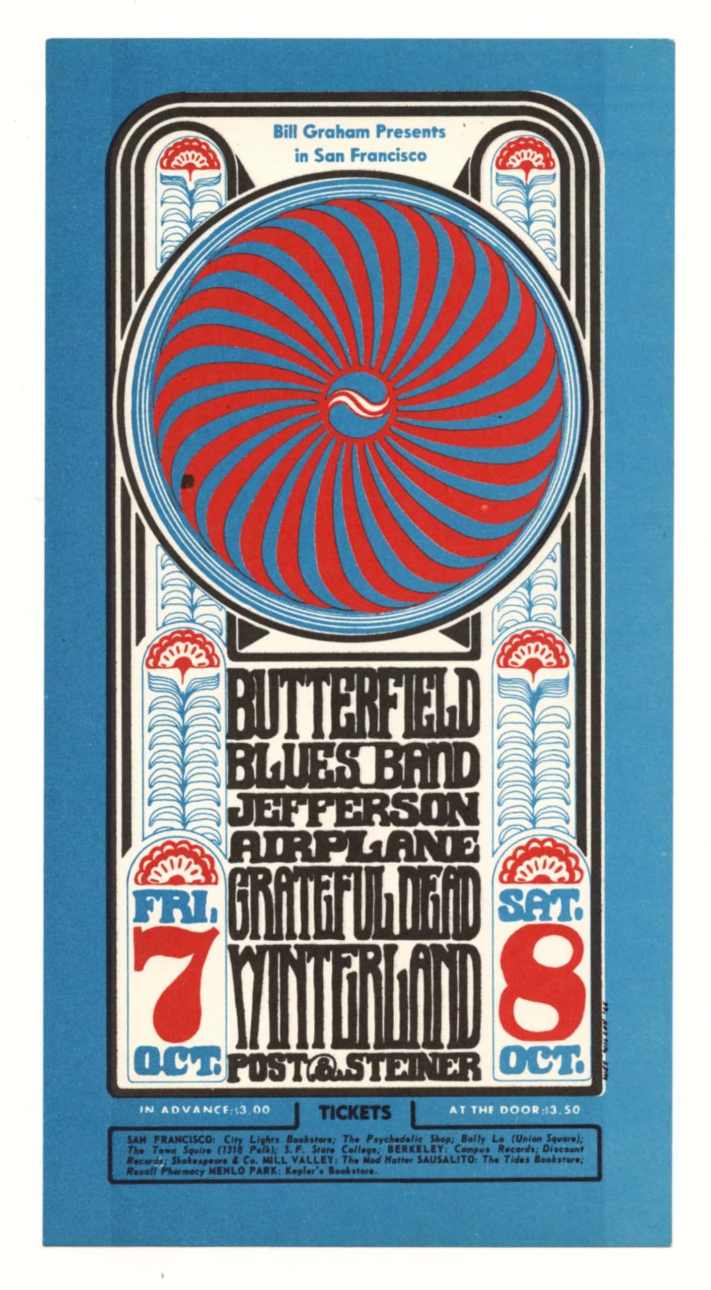 BG  30 Handbill Grateful Dead Jefferson Airplane 1966 Oct 7