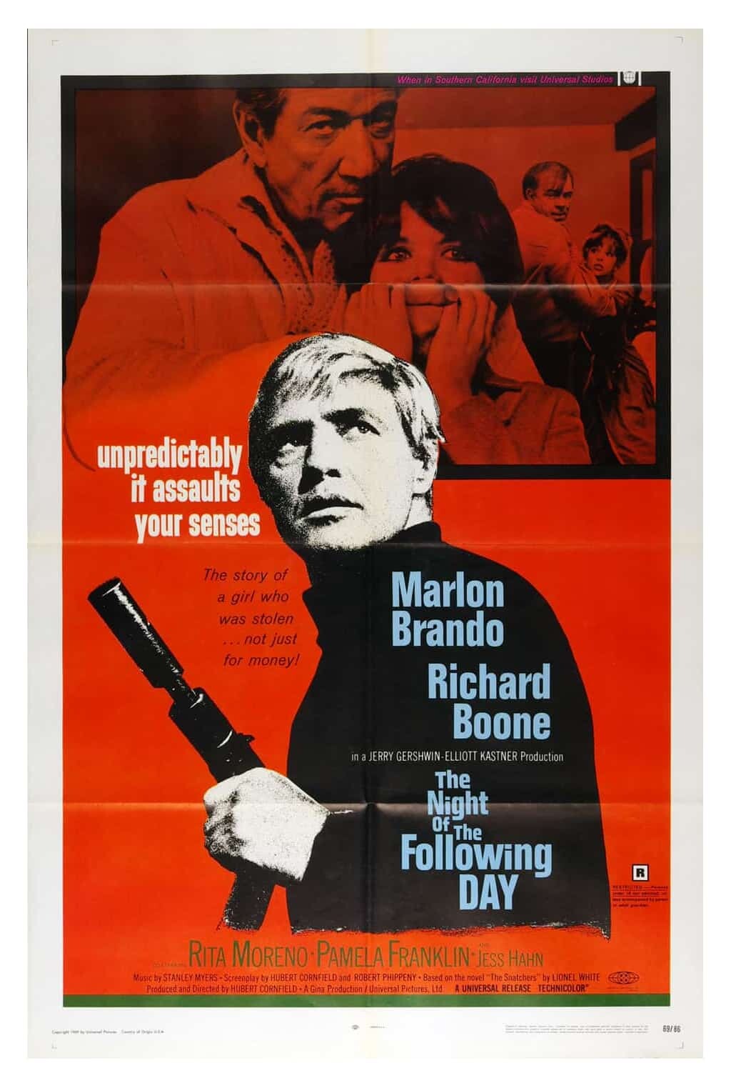 The Night of the Following Day Poster Movie Original Vintage 1969 Marlon Brando